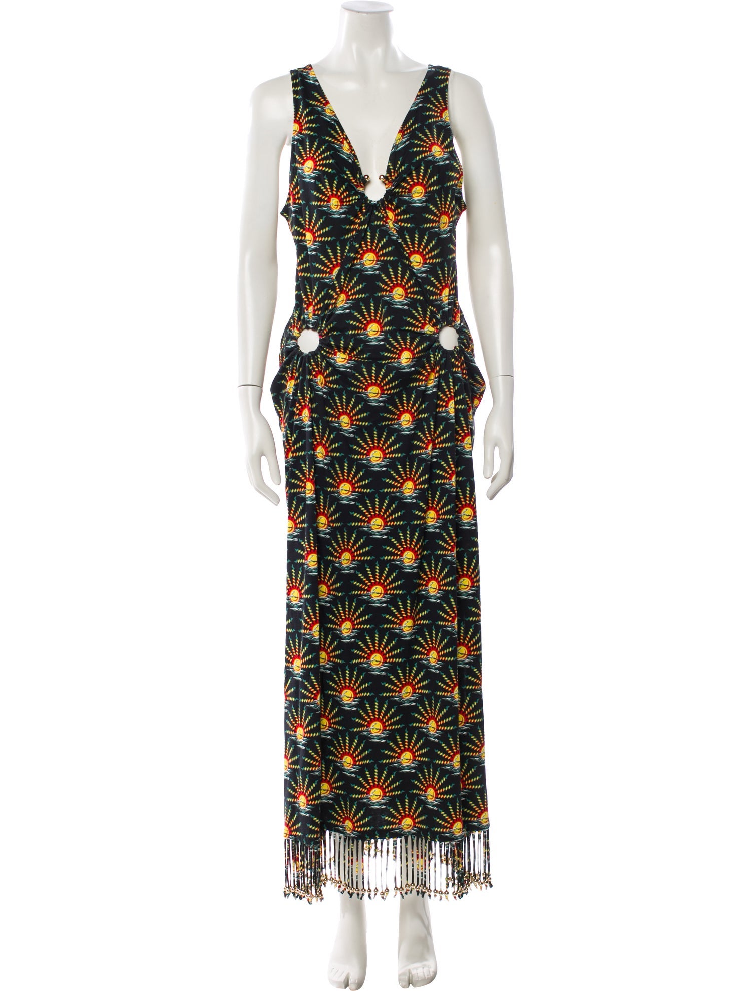 Paco Rabanne Printed Long Dress