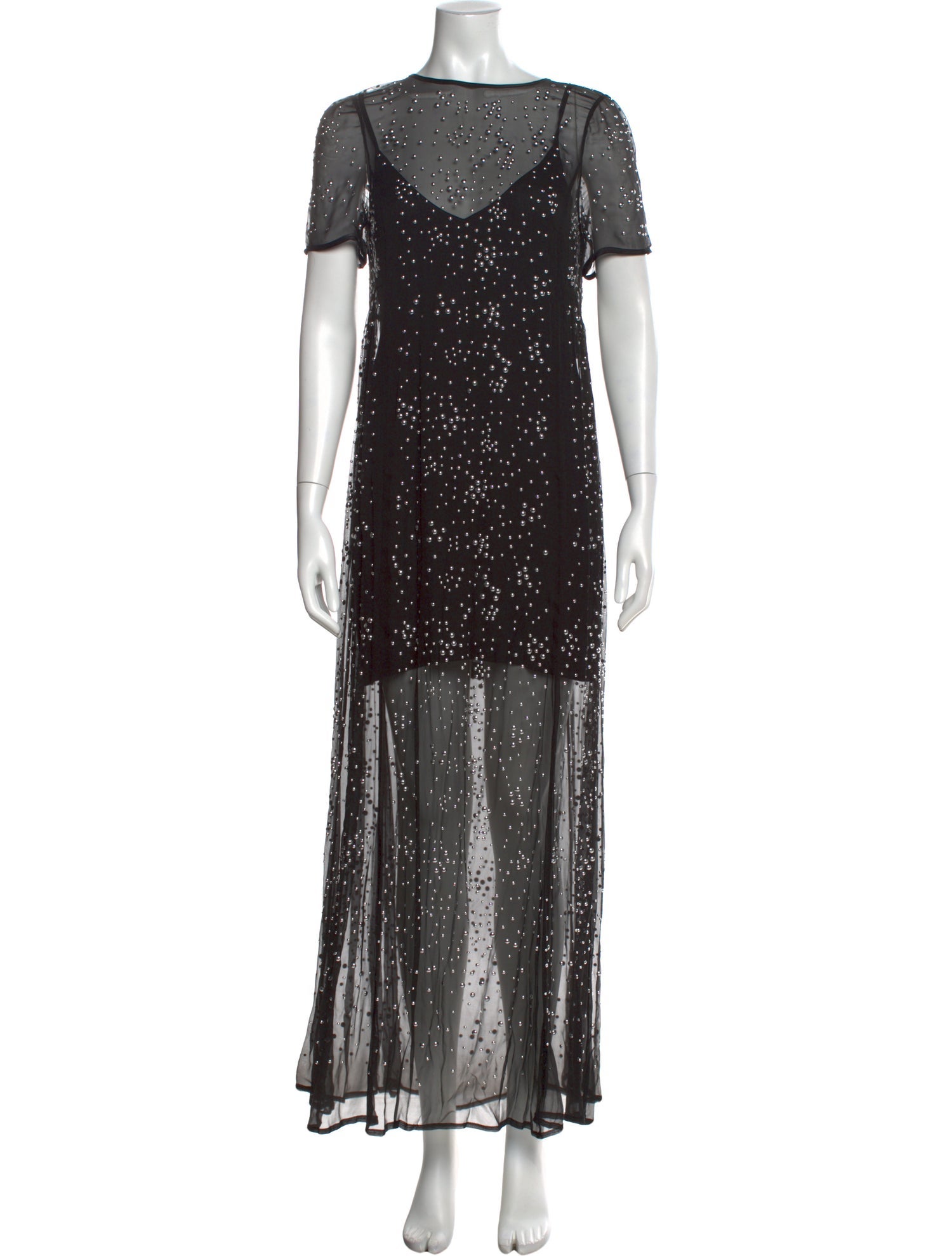 Paco Rabanne Polka Dot Print Long Dress