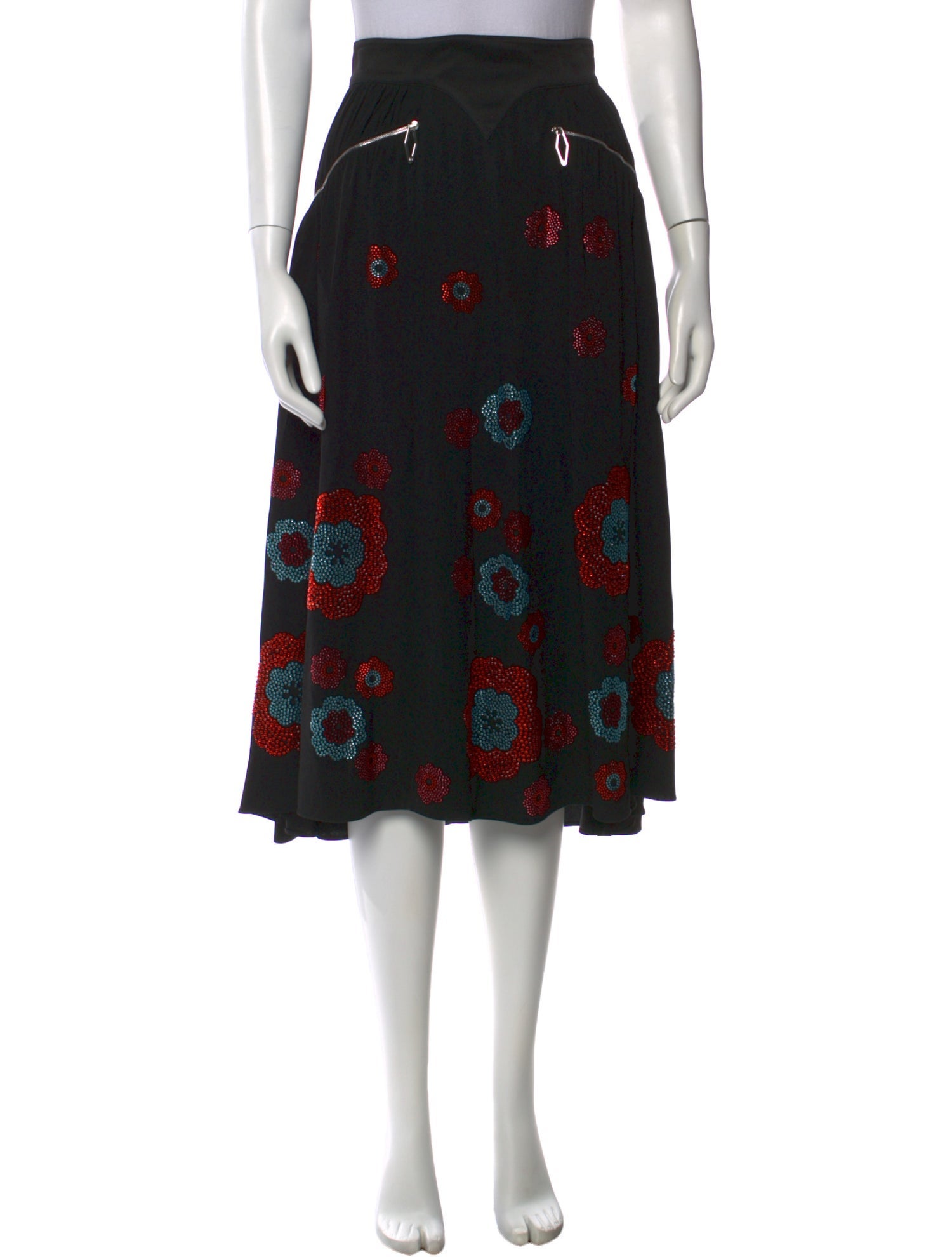 Paco Rabanne Floral Print Midi Length Skirt