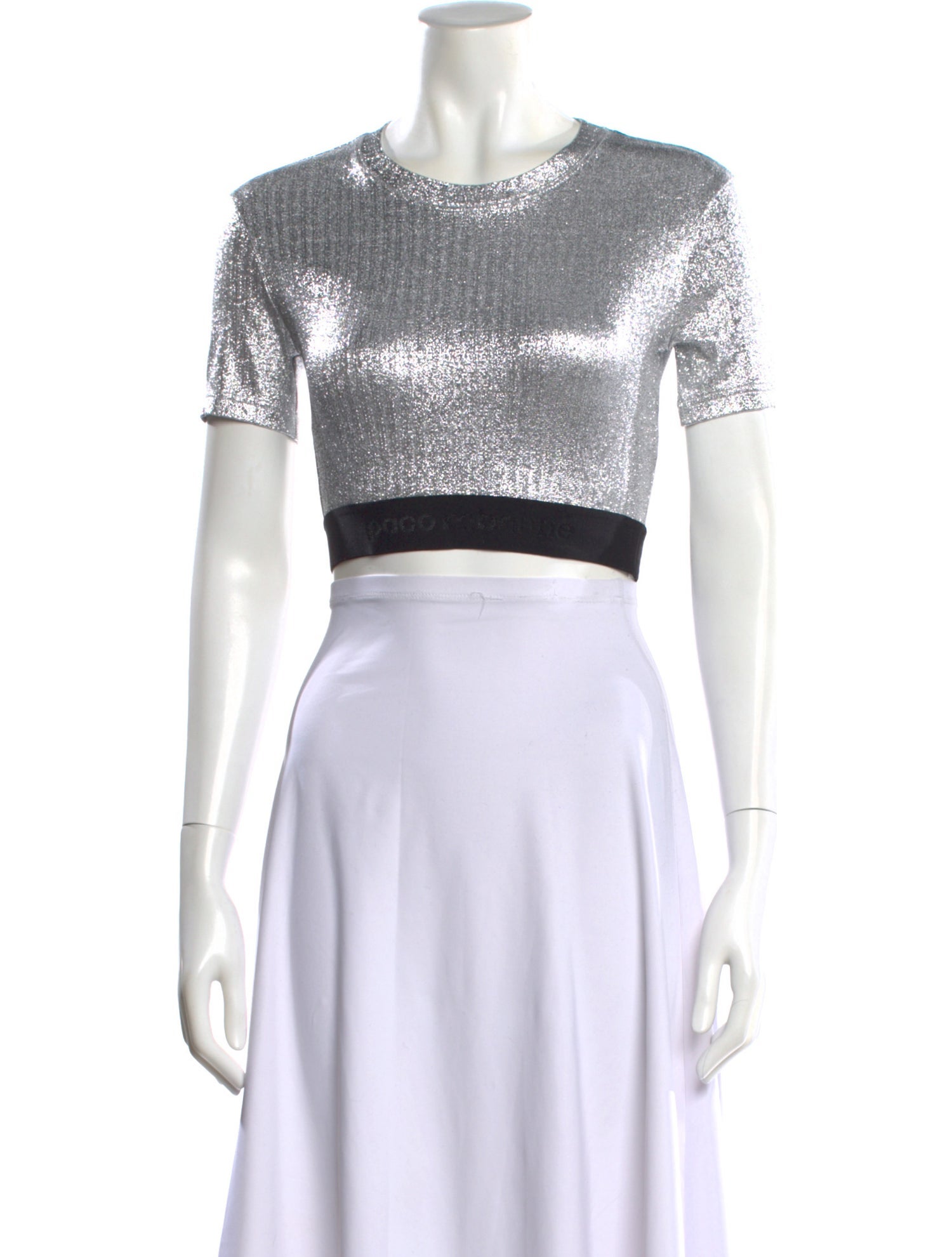 Paco Rabanne Crew Neck Short Sleeve Crop Top