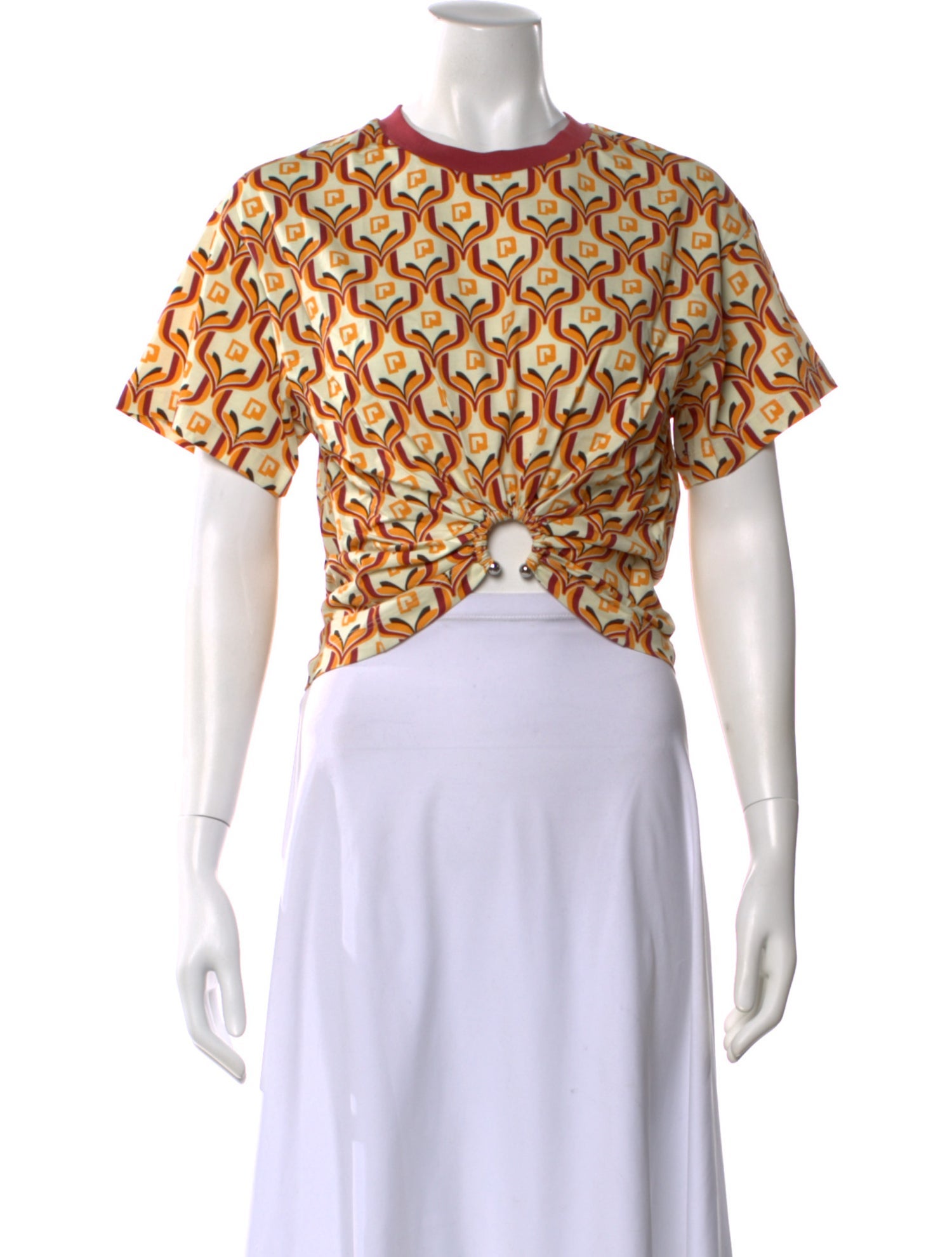 Paco Rabanne Patterned Crew Neck Top