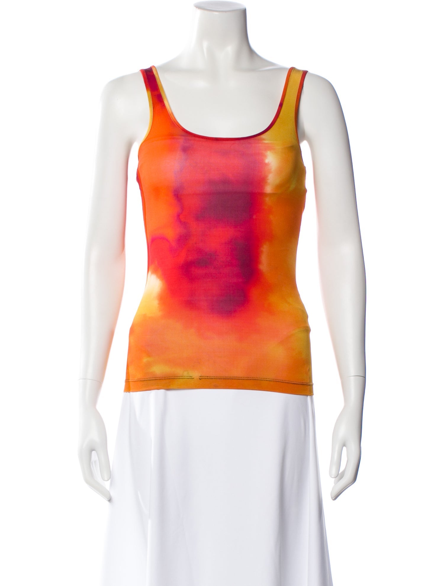 Paco Rabanne Tie-Dye Print Scoop Neck Top
