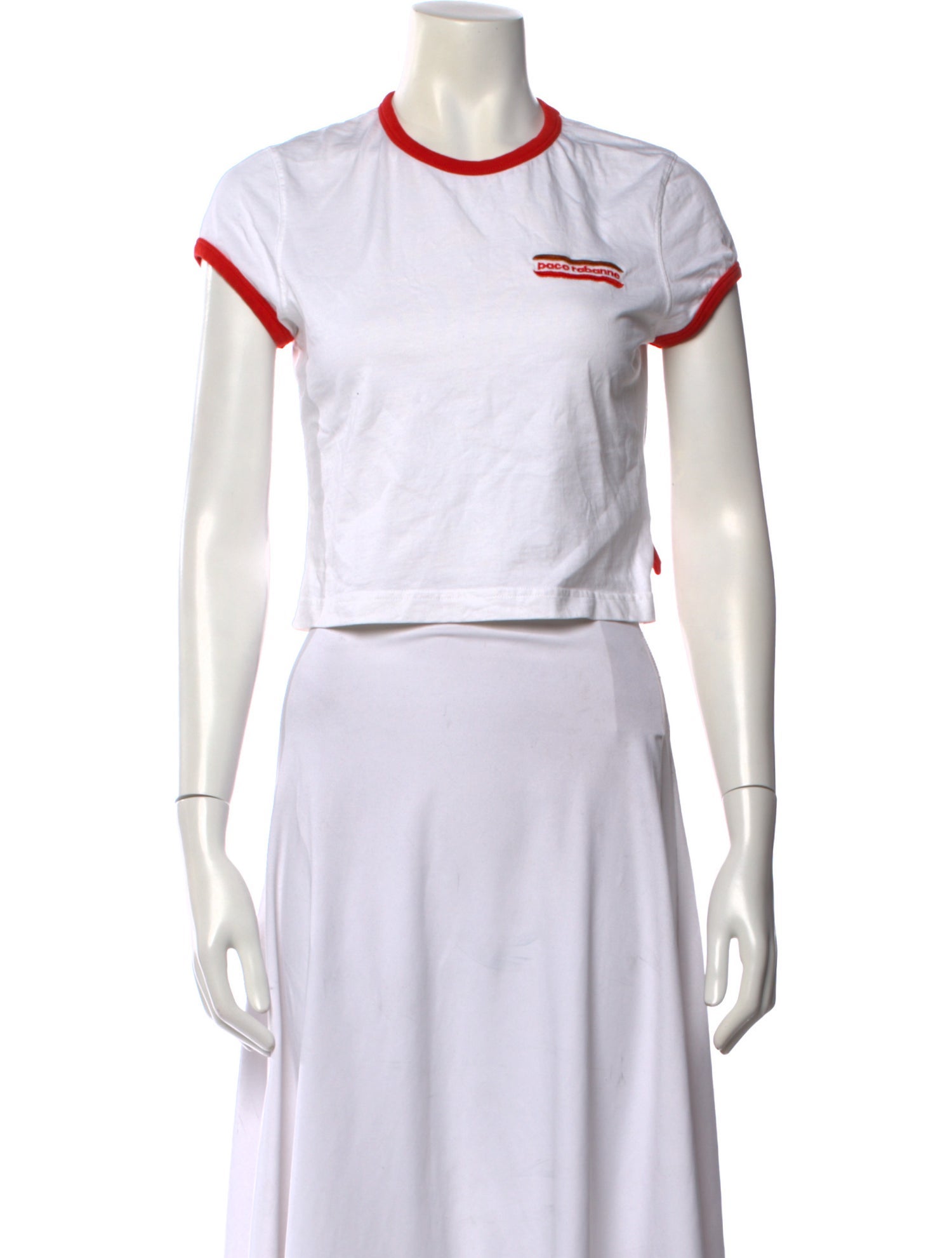 Paco Rabanne Crew Neck Short Sleeve Crop Top