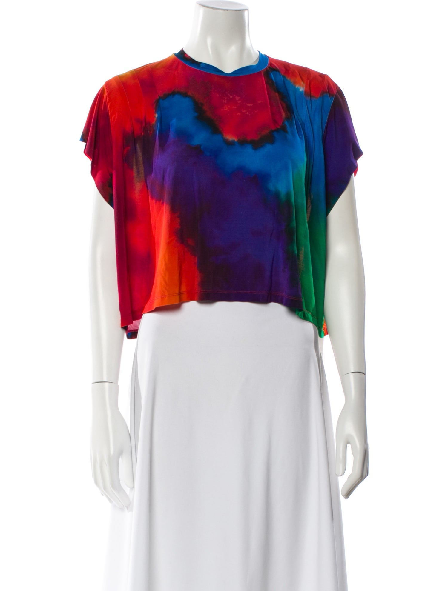 Paco Rabanne Tie-Dye Print Crew Neck Top