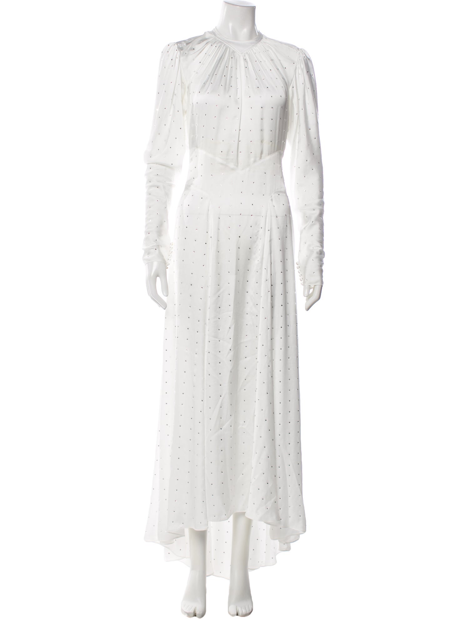 Paco Rabanne Polka Dot Print Long Dress