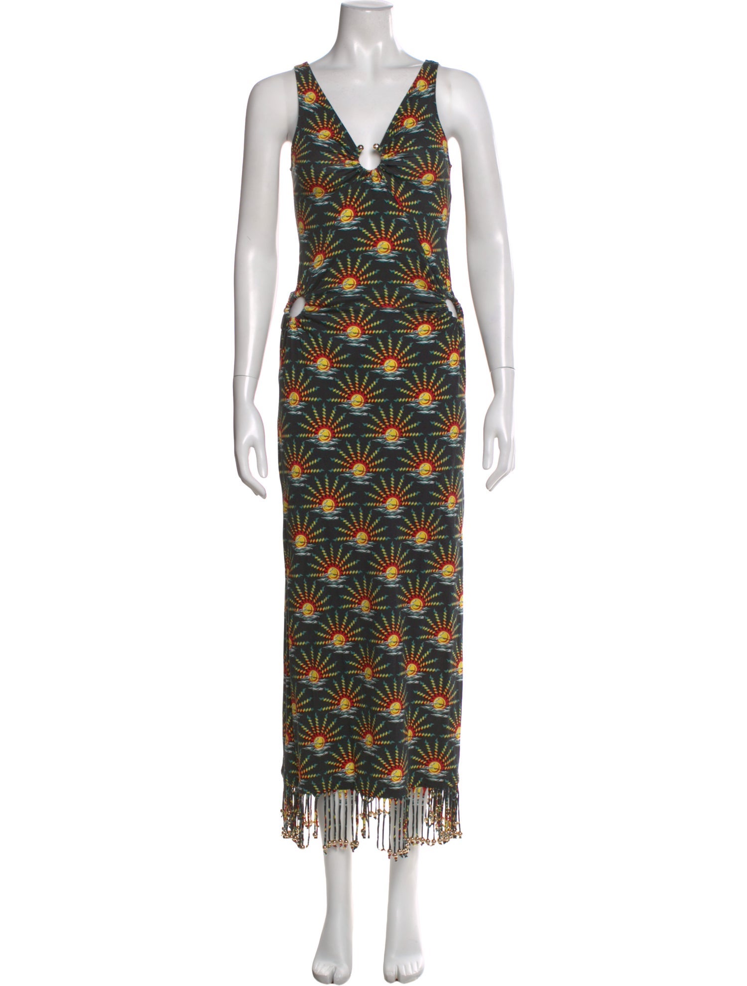 Paco Rabanne Printed Long Dress