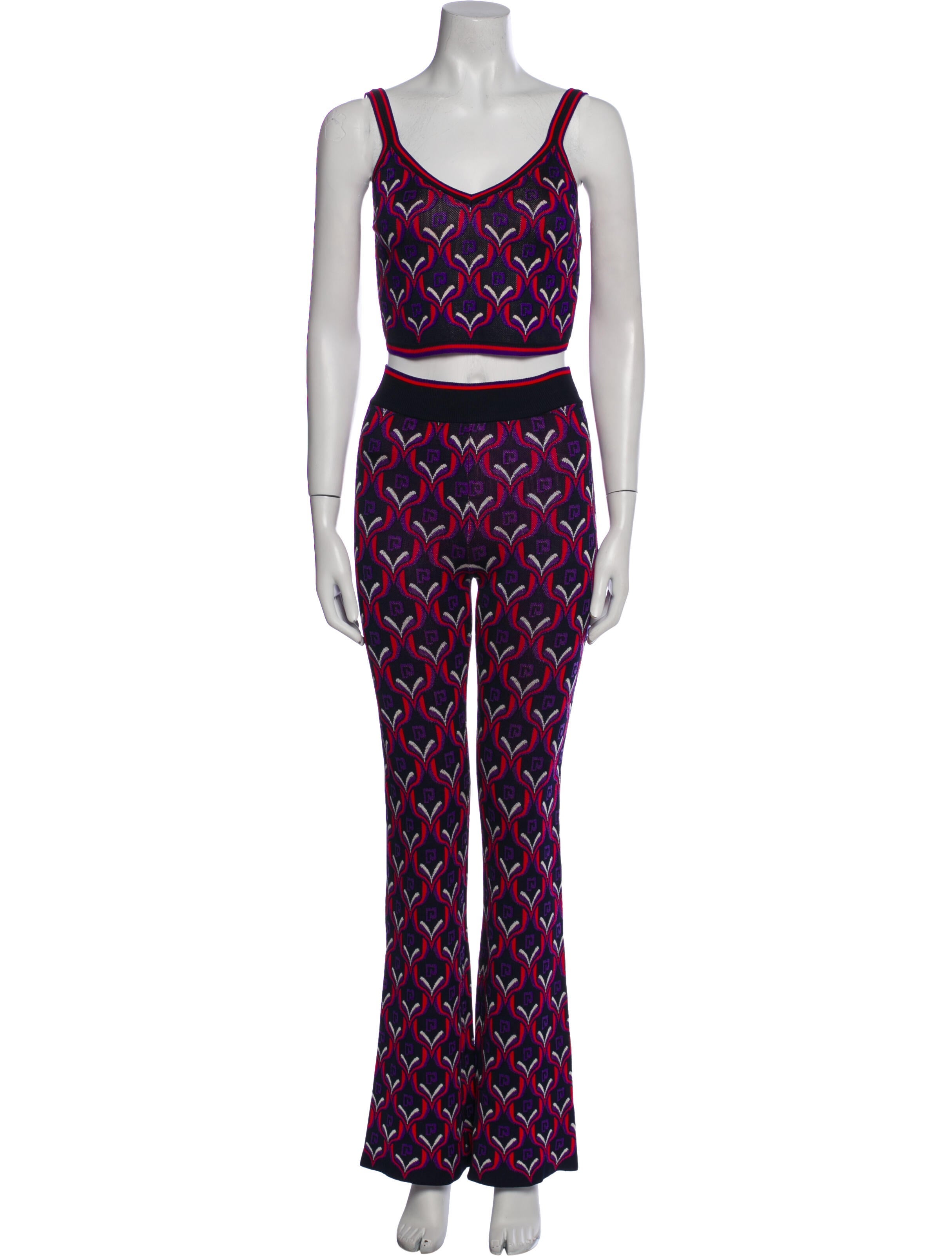 Paco Rabanne Purple Sleeveless Crop Top