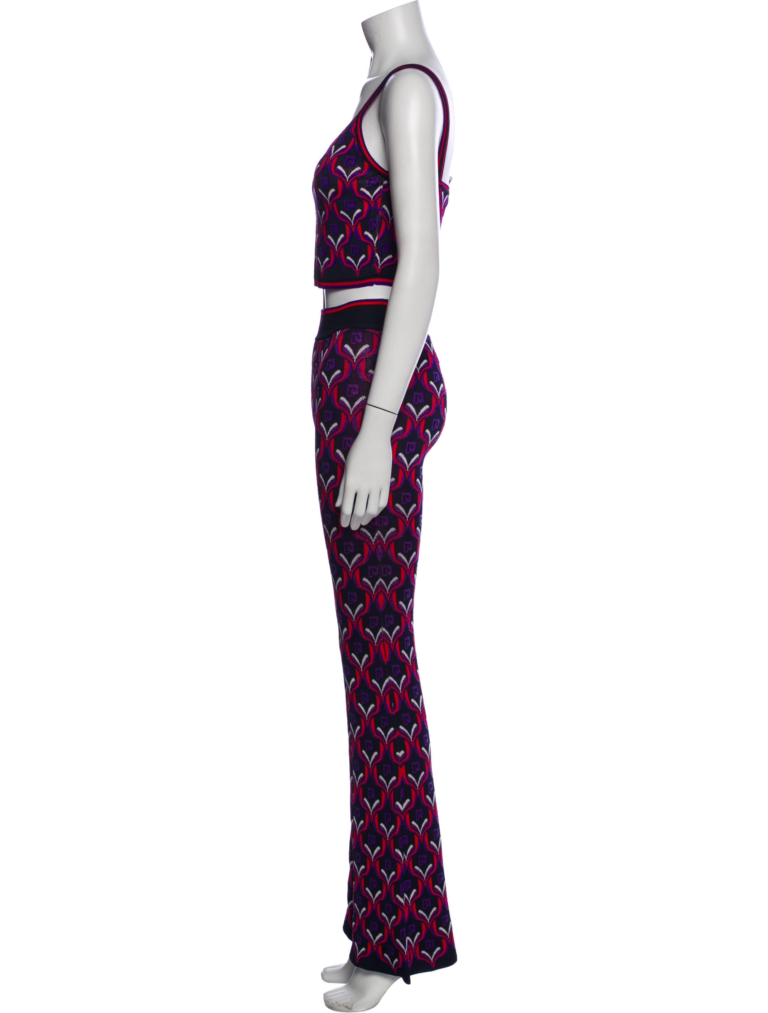 Paco Rabanne Purple Sleeveless Crop Top