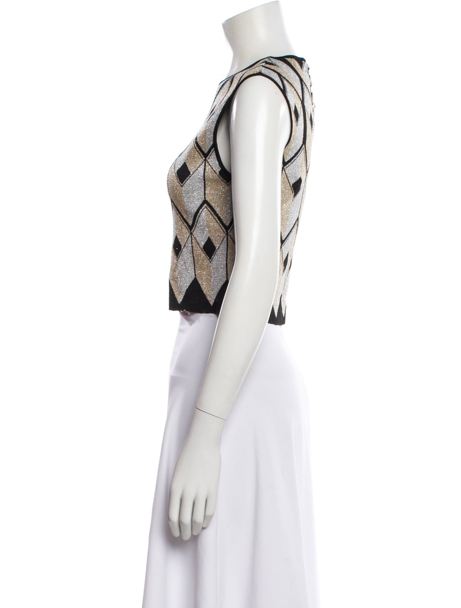 Paco Rabanne Graphic Print Crew Neck Crop Top
