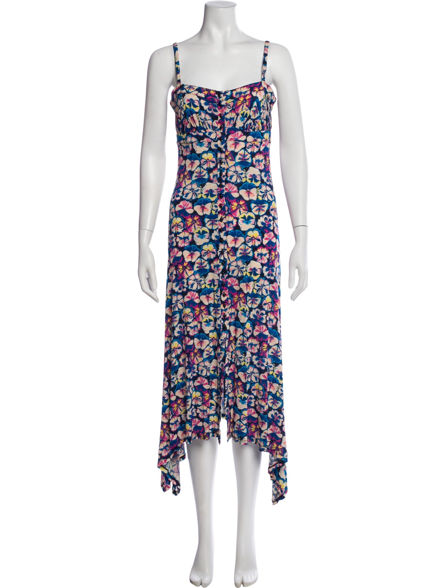 Paco Rabanne Floral Print Midi Length Dress