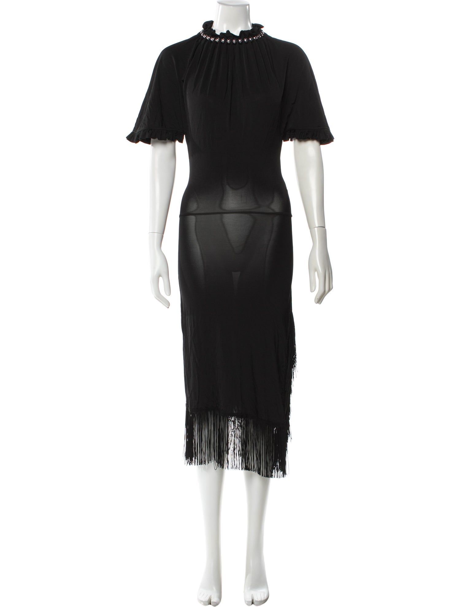 Paco Rabanne Mock Neck Long Dress