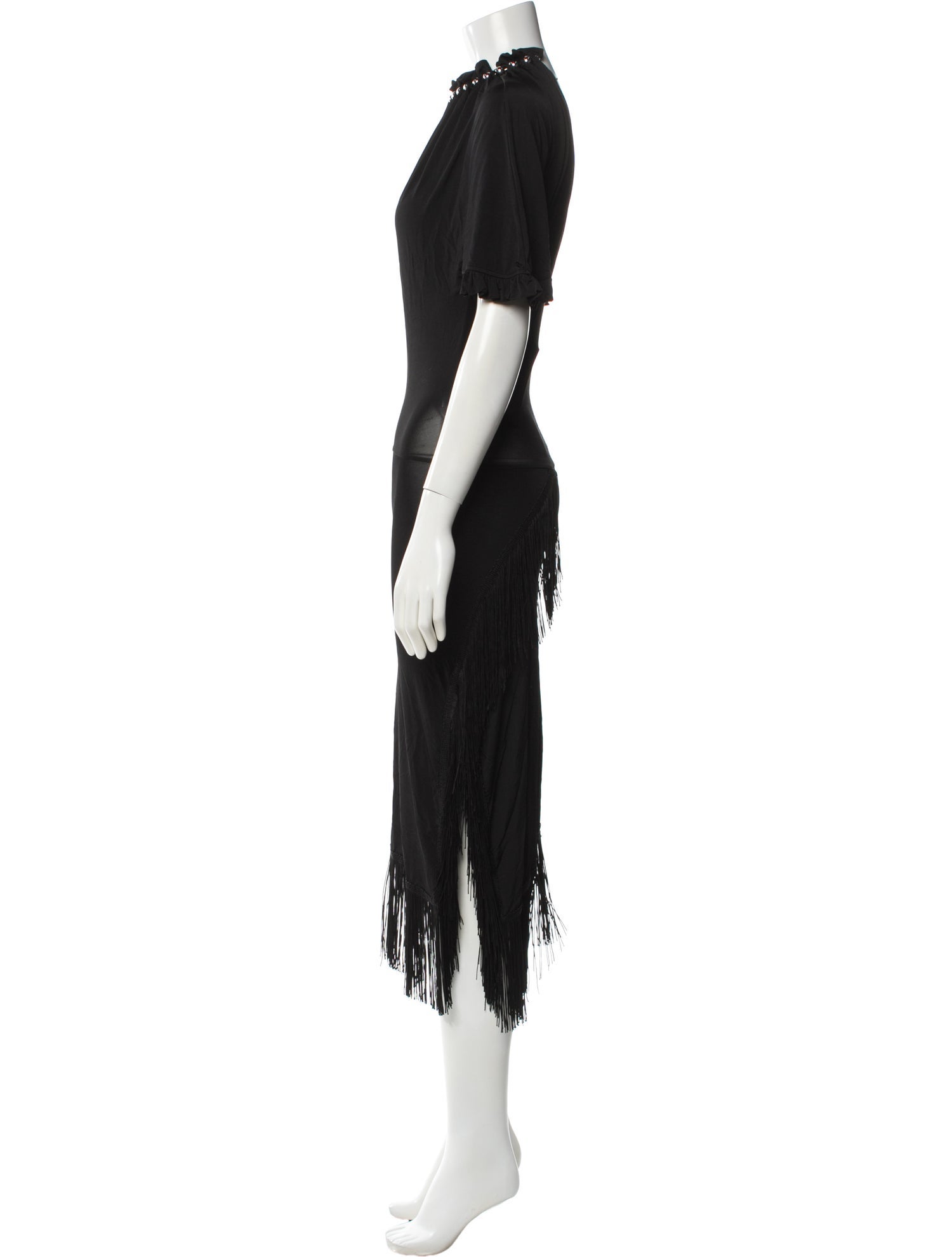 Paco Rabanne Mock Neck Long Dress