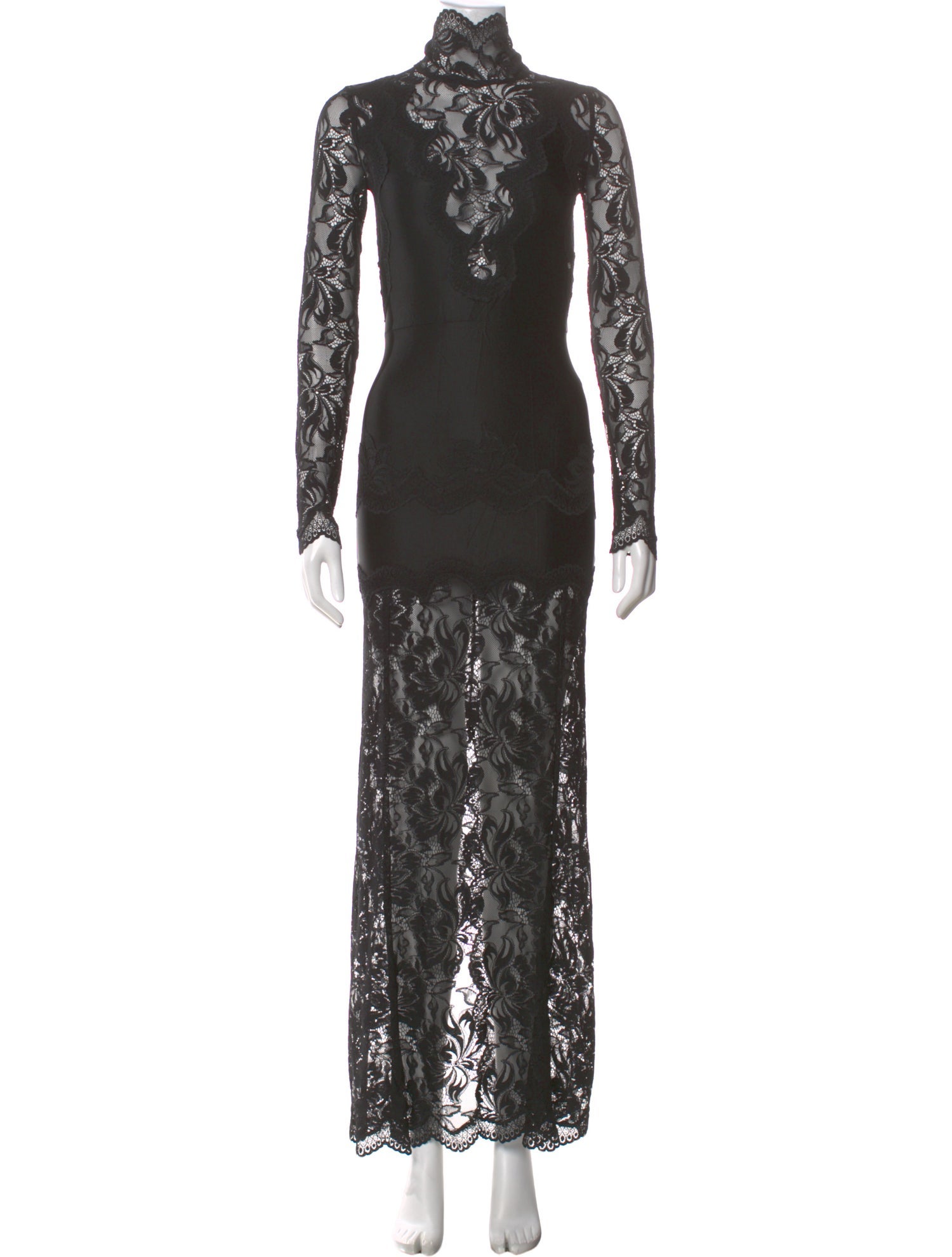 Paco Rabanne Lace Pattern Long Dress