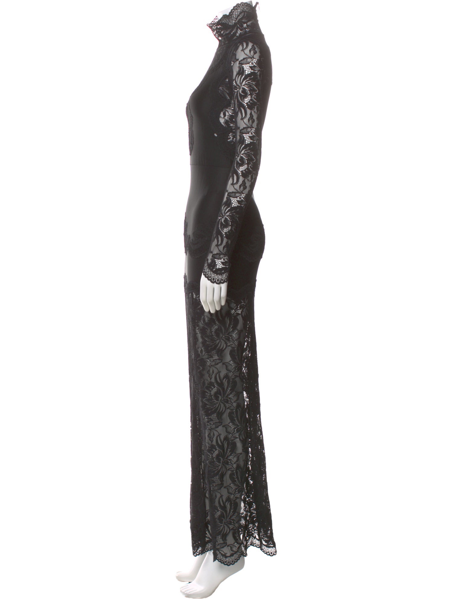 Paco Rabanne Lace Pattern Long Dress