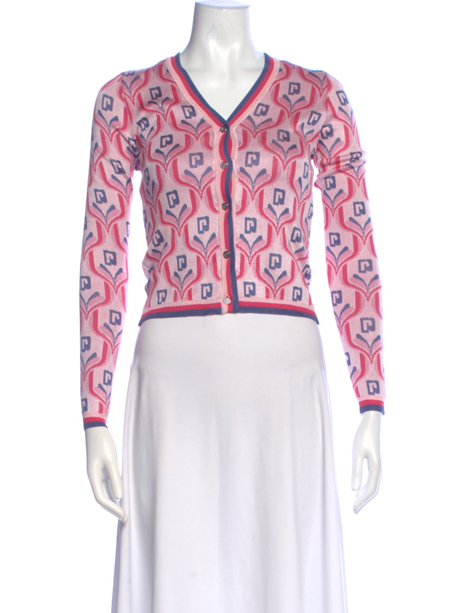 Paco Rabanne Printed V-Neck Sweater