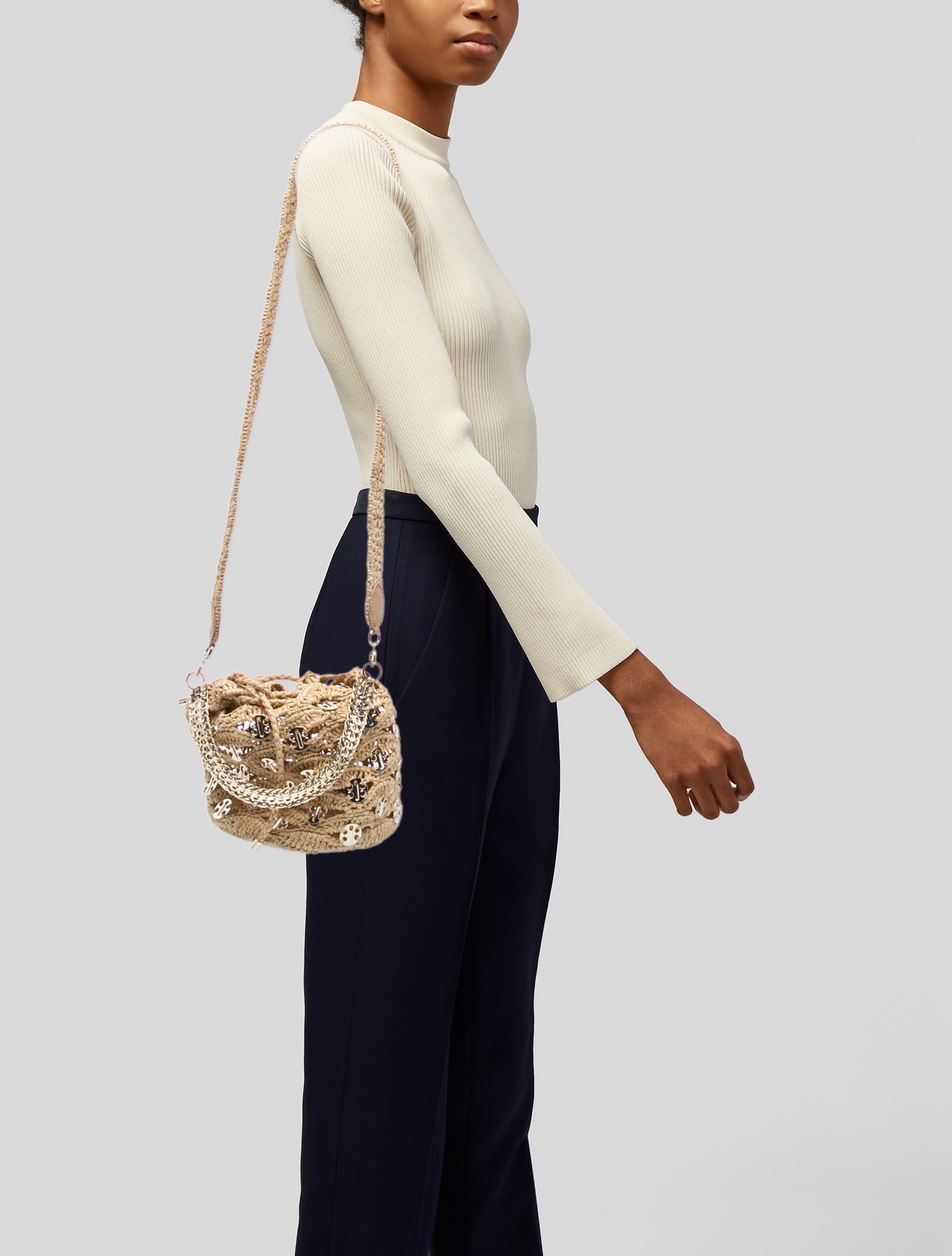 Paco Rabanne Raffia Evening Bag