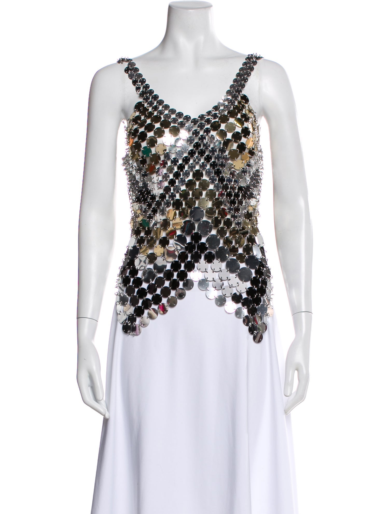 Paco Rabanne Patterned V-Neck Top