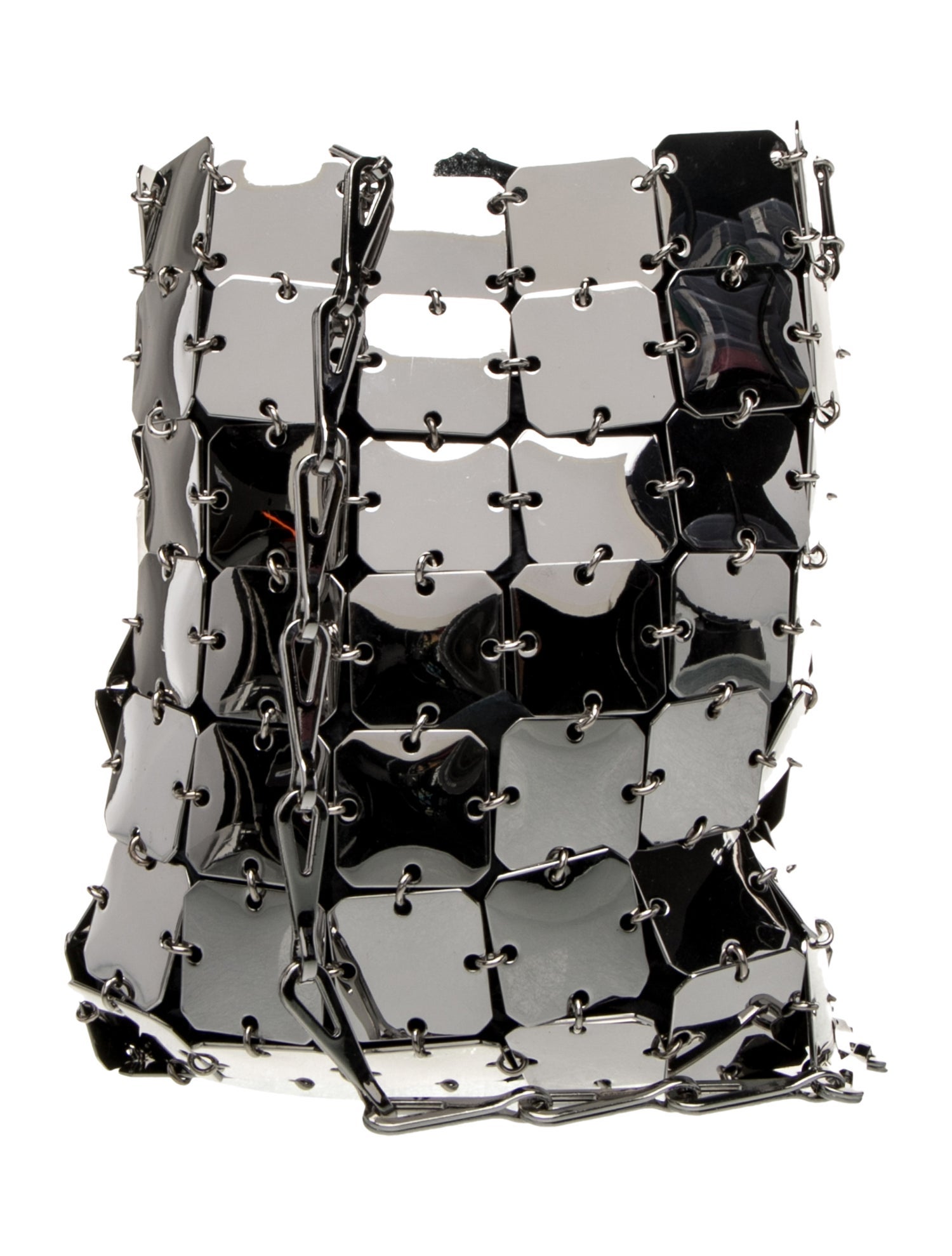 paco rabanne Bucket メタルレザーバケットバッグ Paco Rabanne Metal Bucket Bag - Silver Crossbody Bags, Handbags