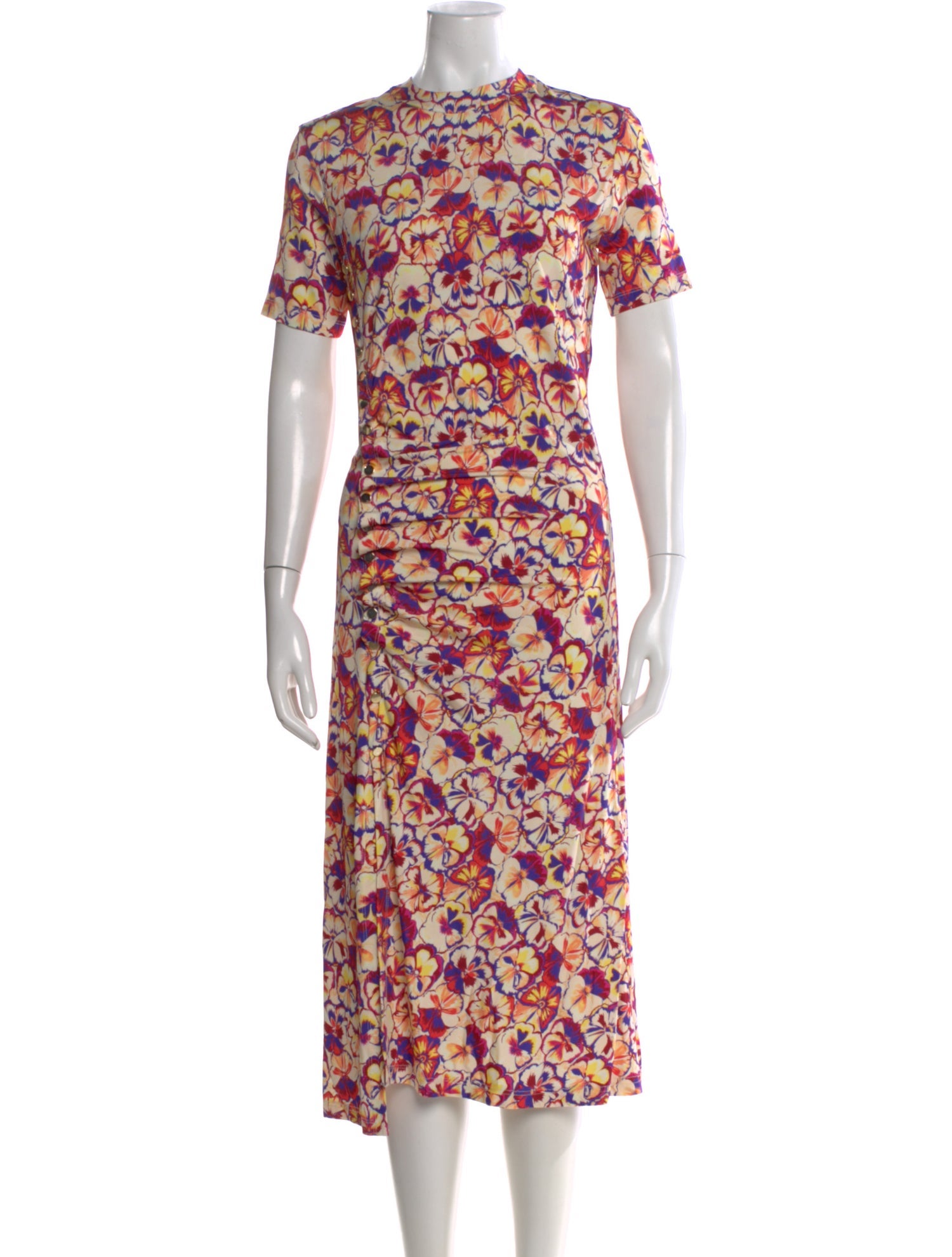 Paco Rabanne Floral Print Midi Length Dress
