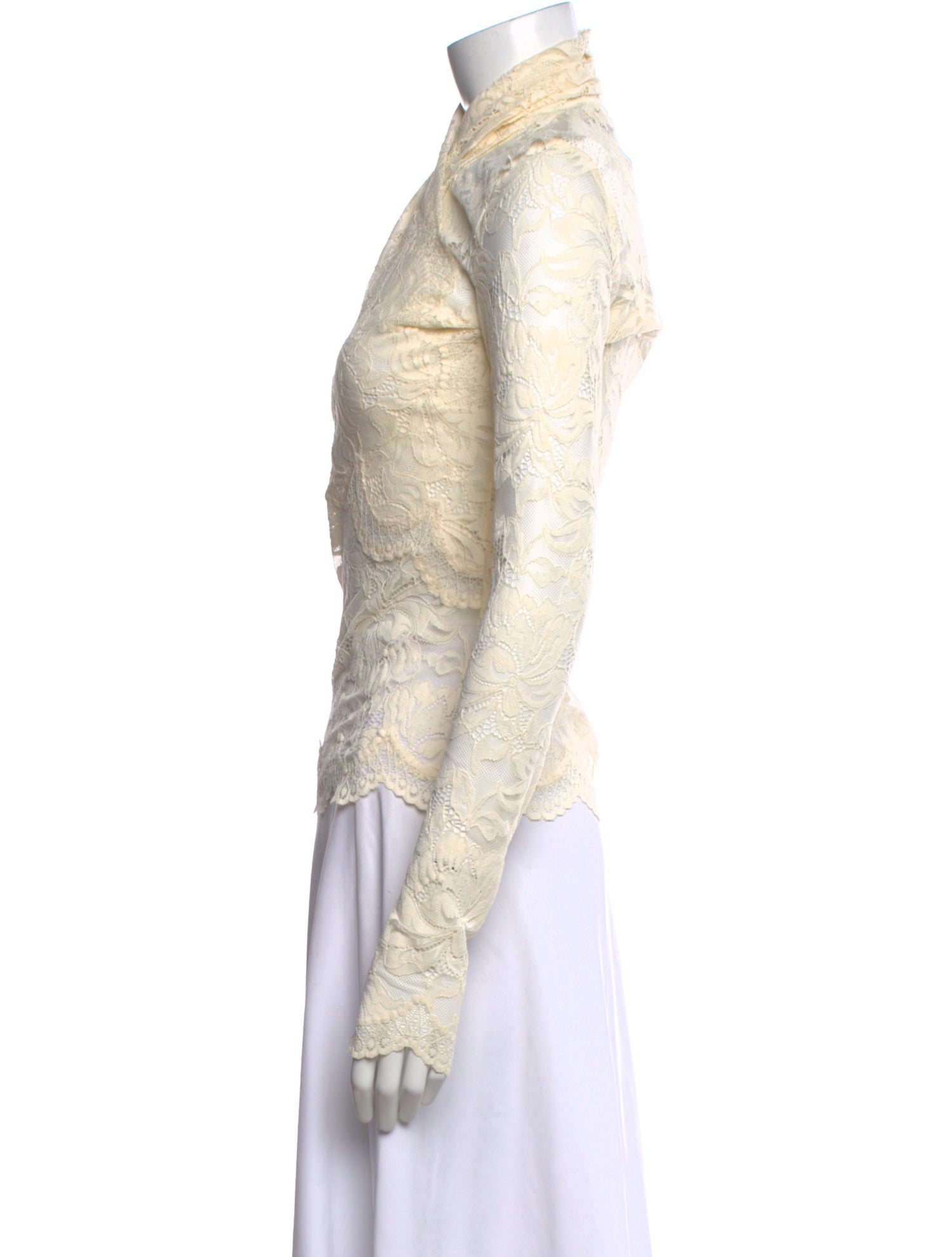 Paco Rabanne Lace Pattern Turtleneck Top
