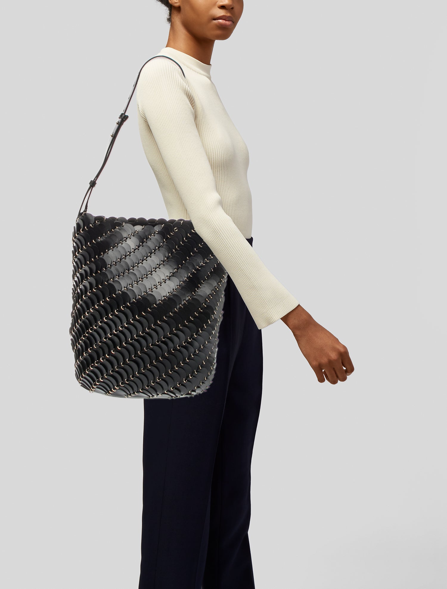 Paco Rabanne Leather Bucket Bag