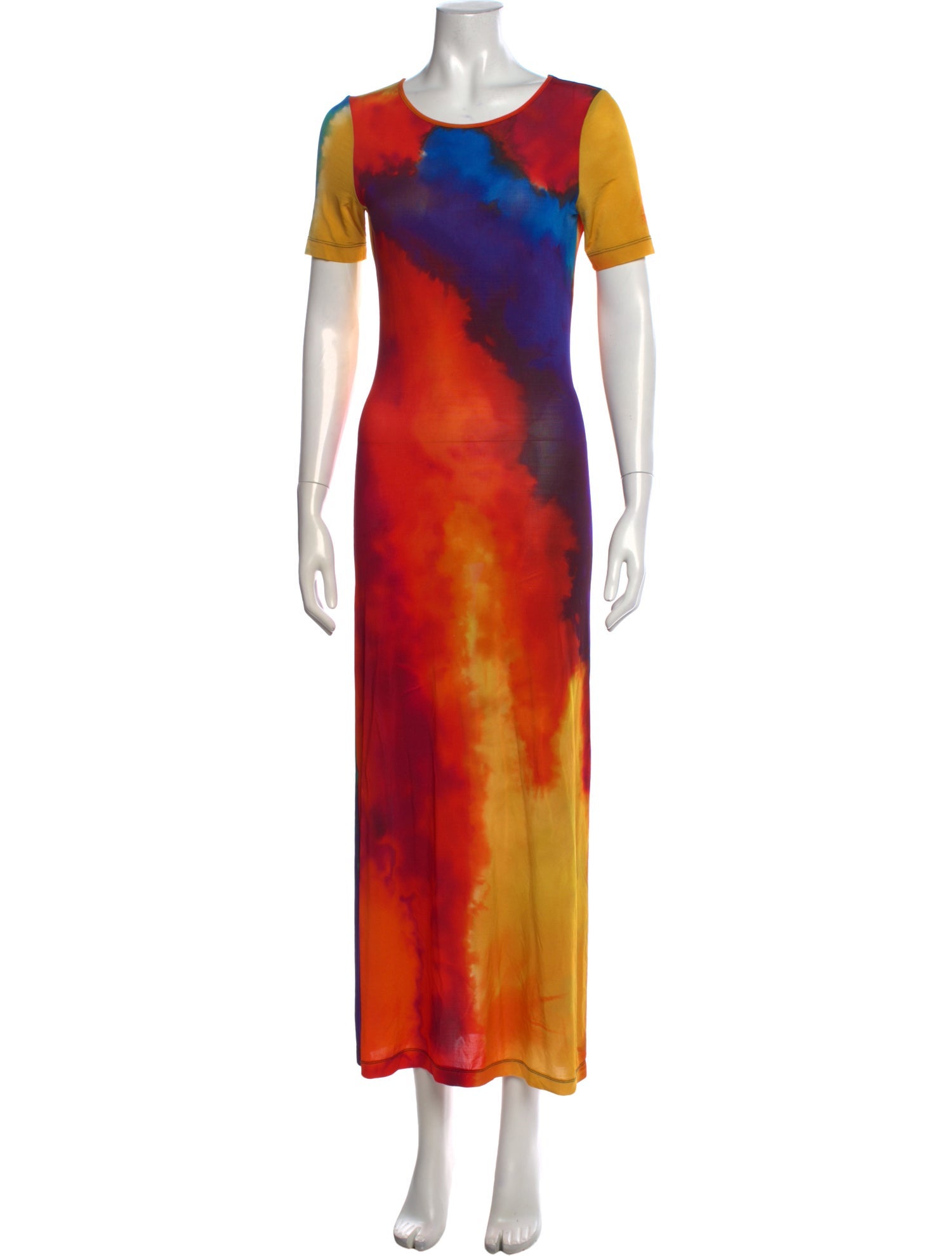 Paco Rabanne Tie-Dye Print Long Dress