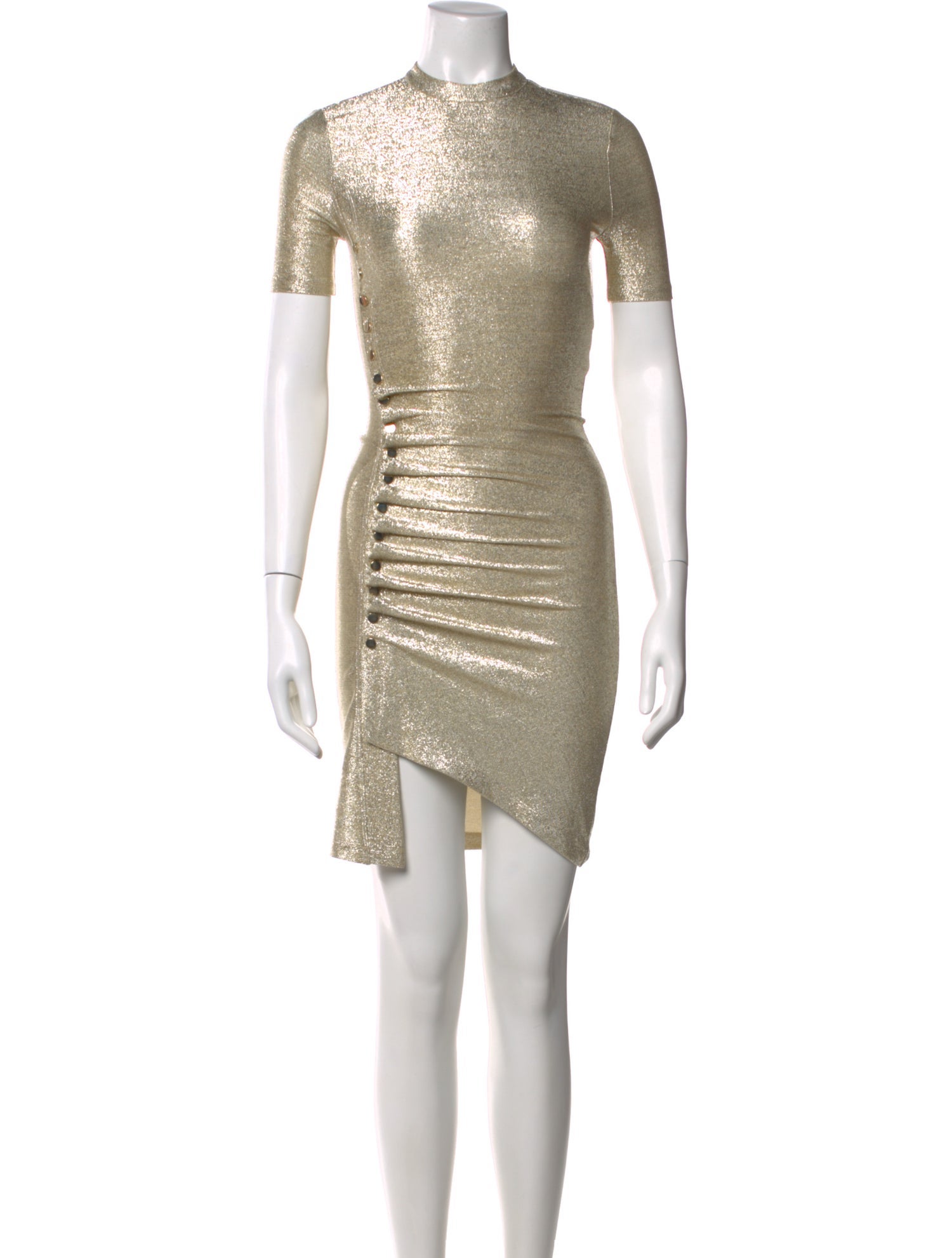 Paco Rabanne Mock Neck Mini Dress
