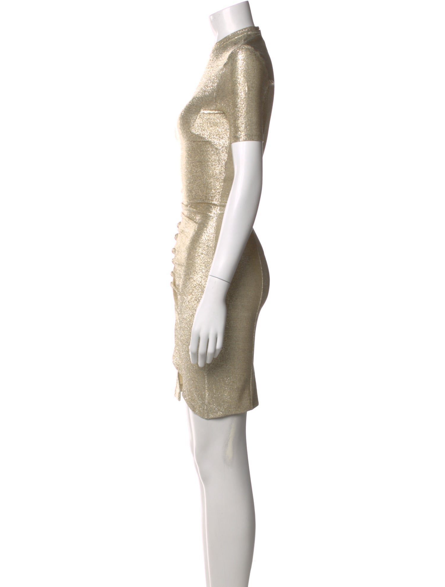 Paco Rabanne Mock Neck Mini Dress