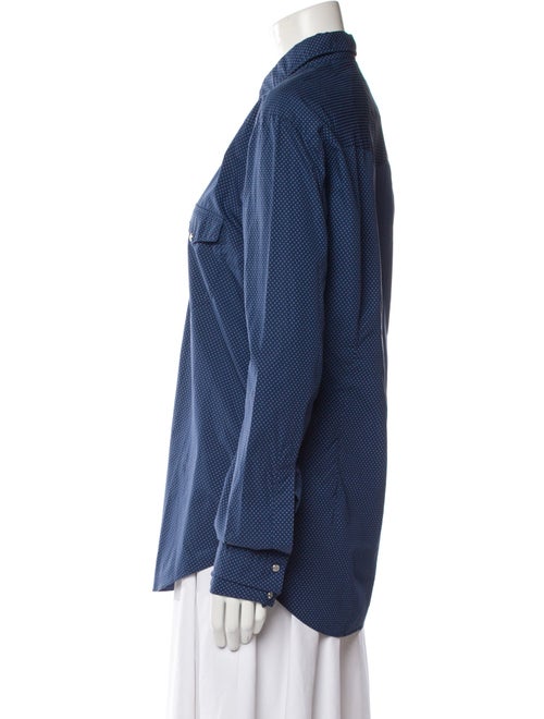 Salvatore Piccolo Polka Dot Print Long Sleeve Button-Up Top