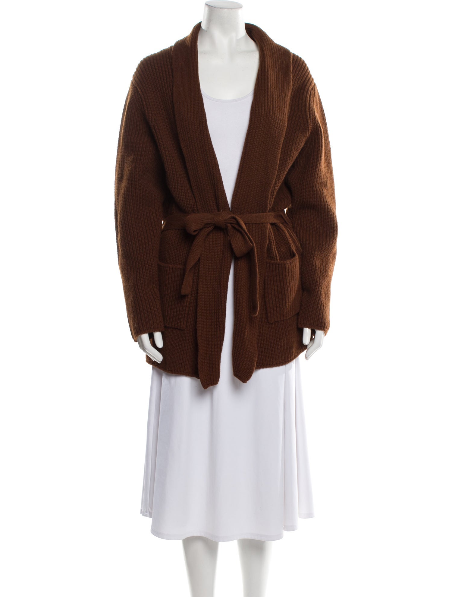 Salvatore Piccolo Plunge Neckline Sweater Brown Knitwear, Clothing
