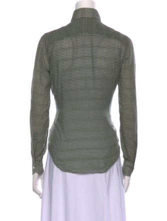 Salvatore Piccolo Printed Long Sleeve Button-Up Top