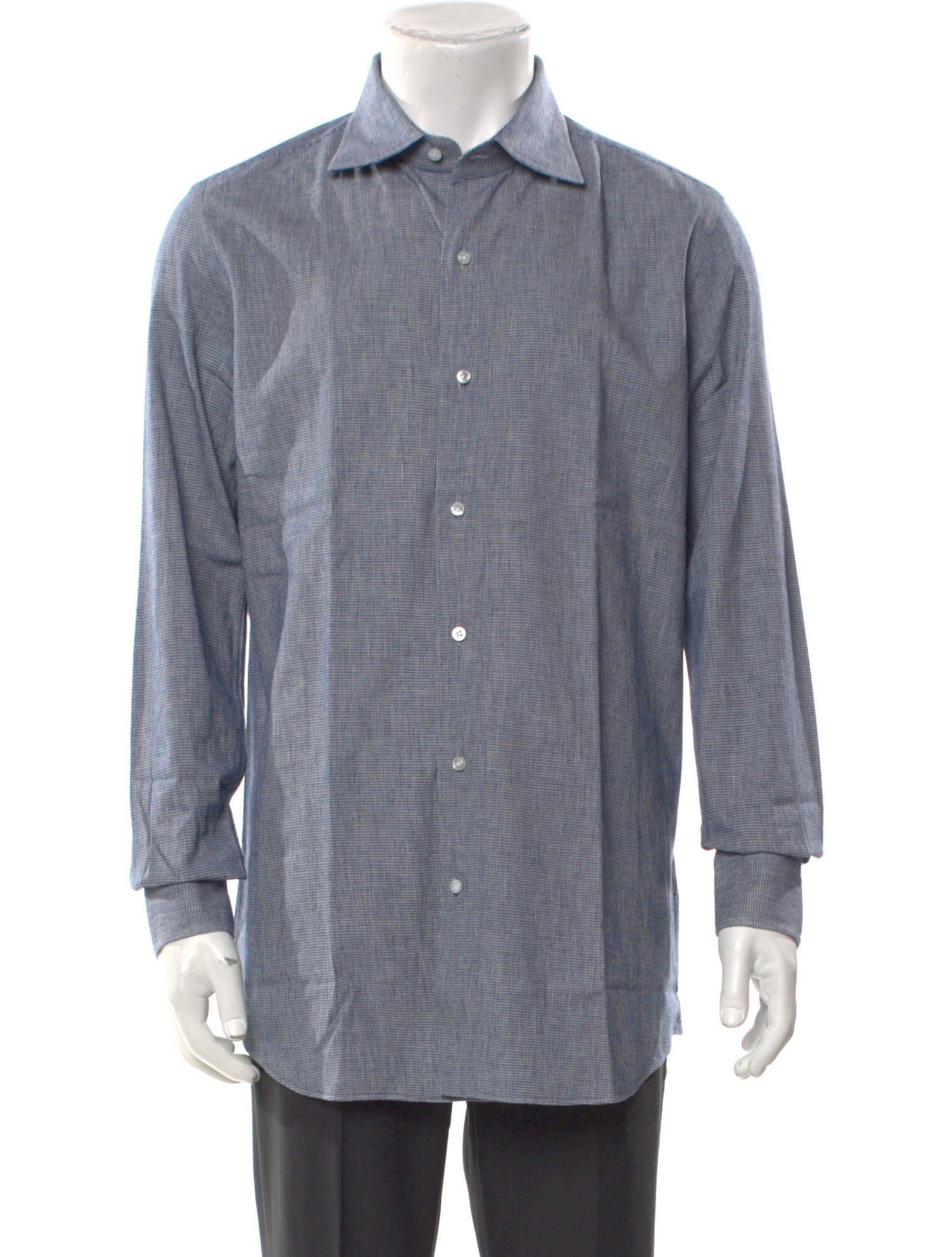Salvatore Piccolo Plaid Print Long Sleeve Dress Shirt