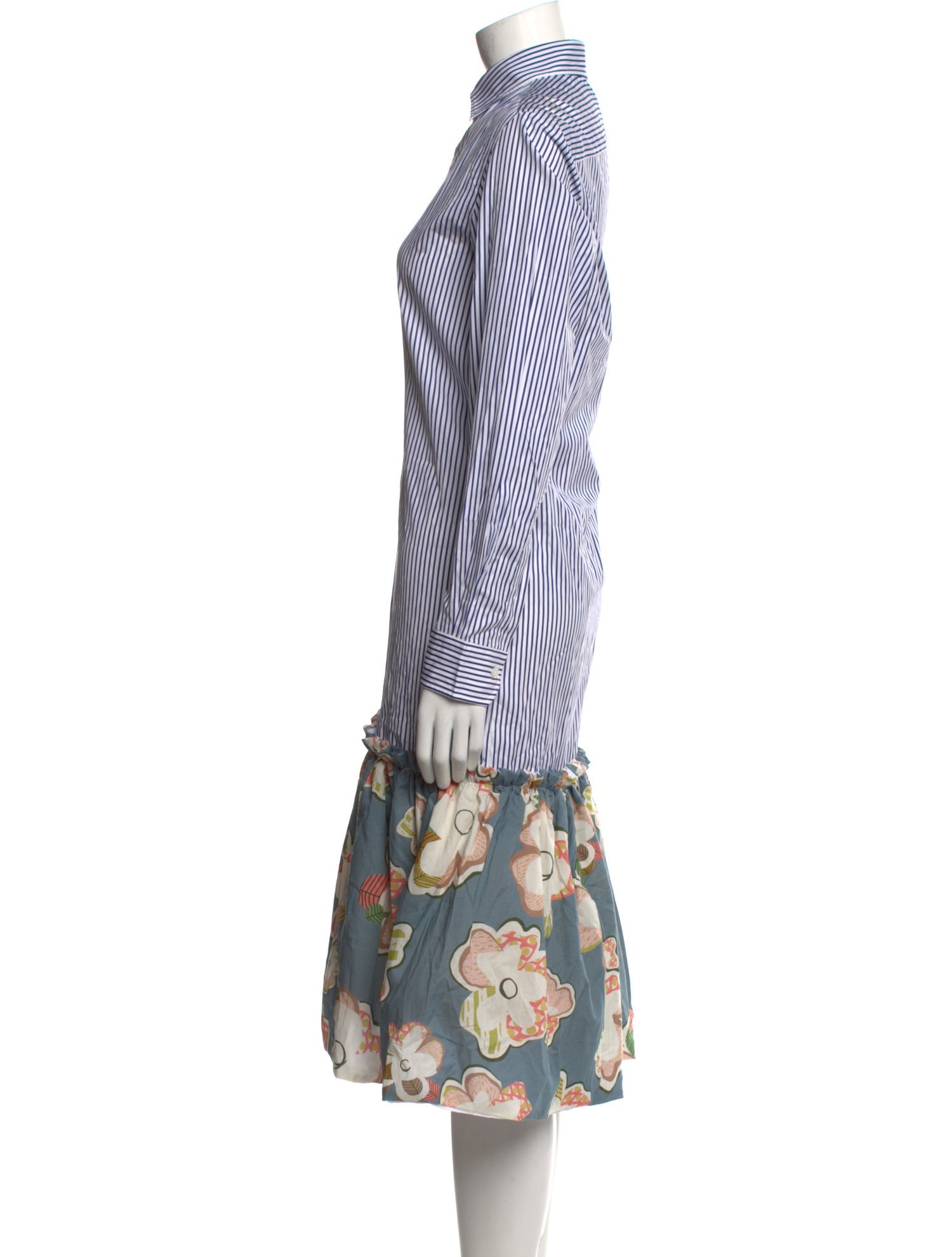 Salvatore Piccolo Striped Midi Length Dress