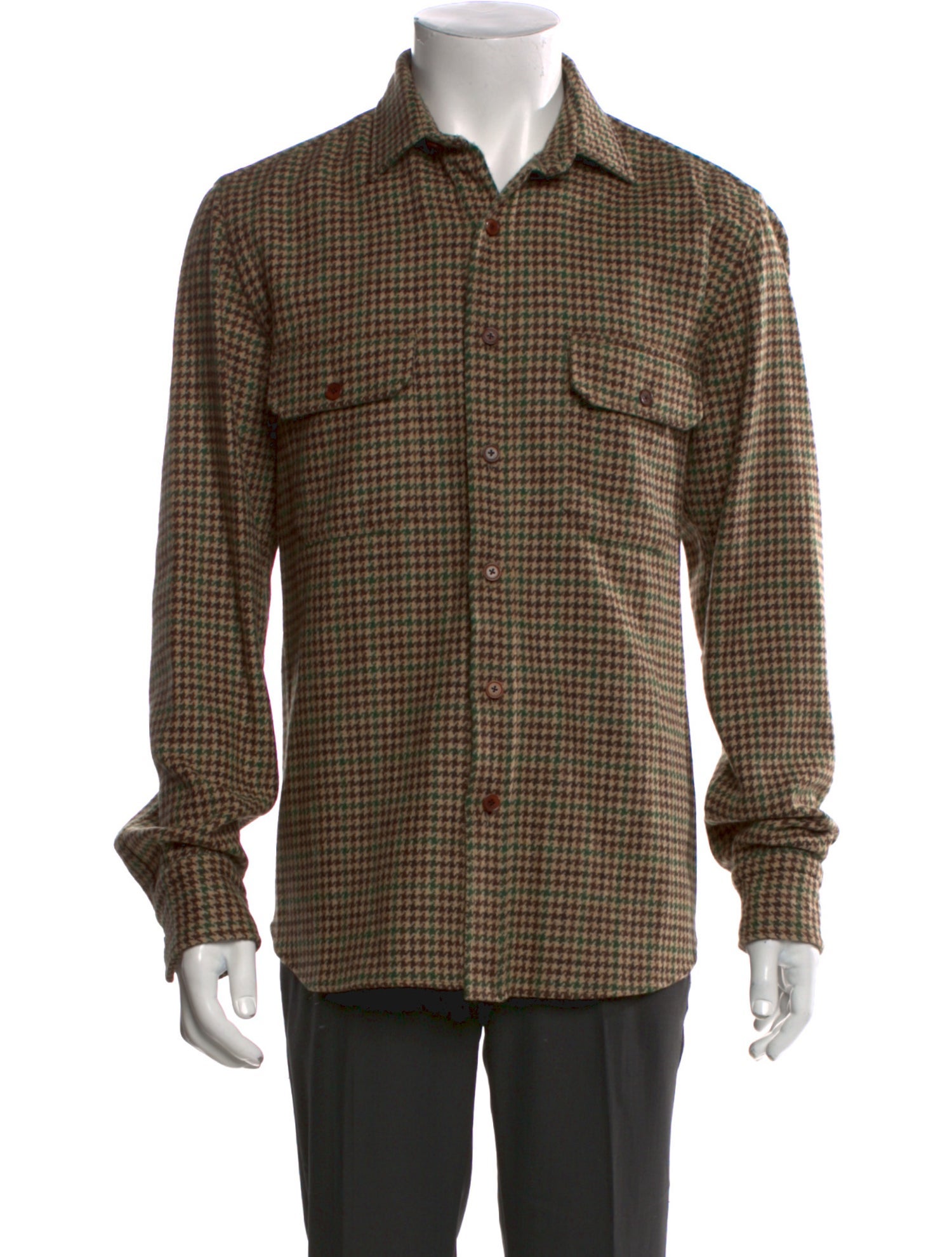 Salvatore Piccolo Virgin Wool Plaid Print Shirt