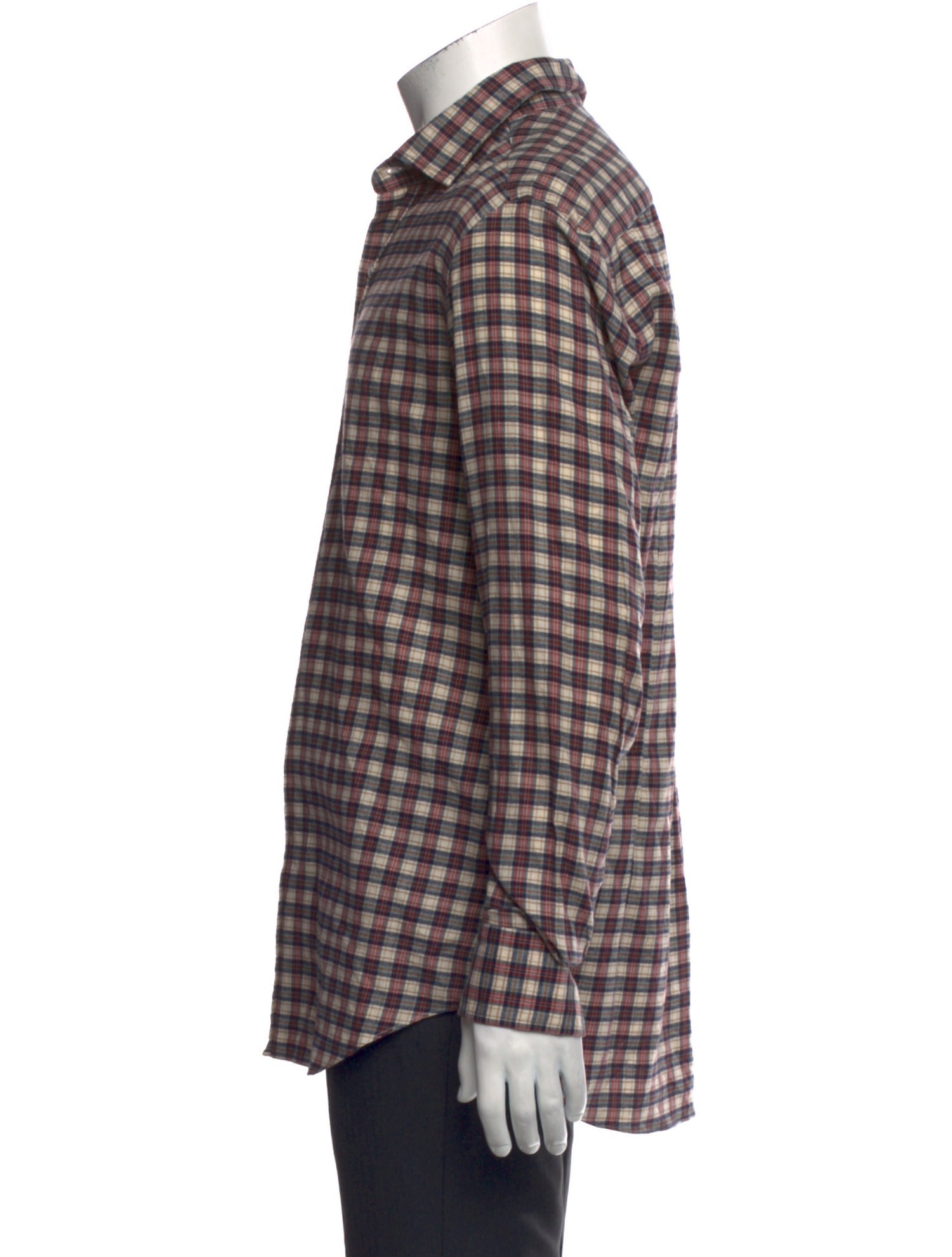 Salvatore Piccolo Plaid Print Long Sleeve Shirt
