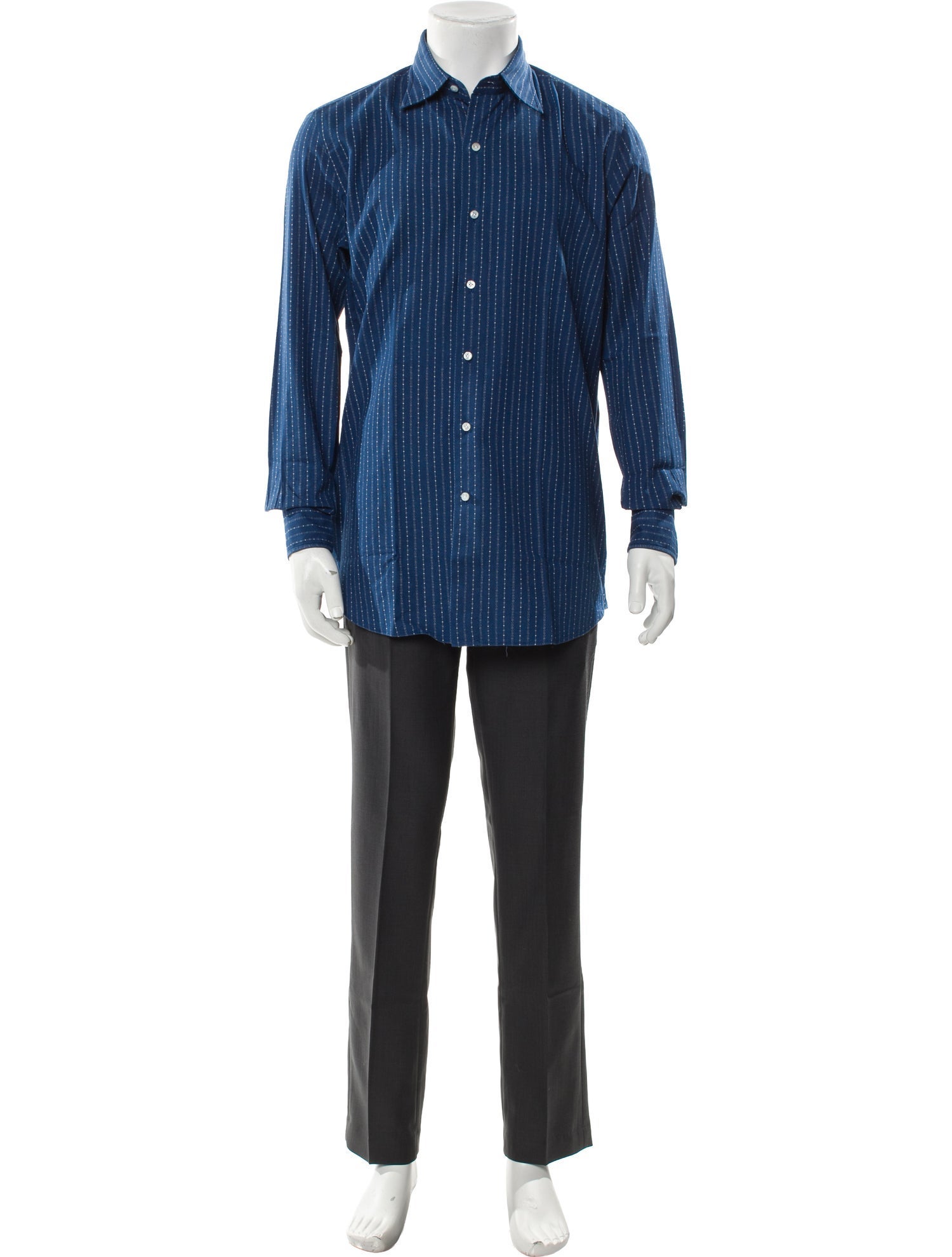 Salvatore Piccolo Striped Long Sleeve Dress Shirt