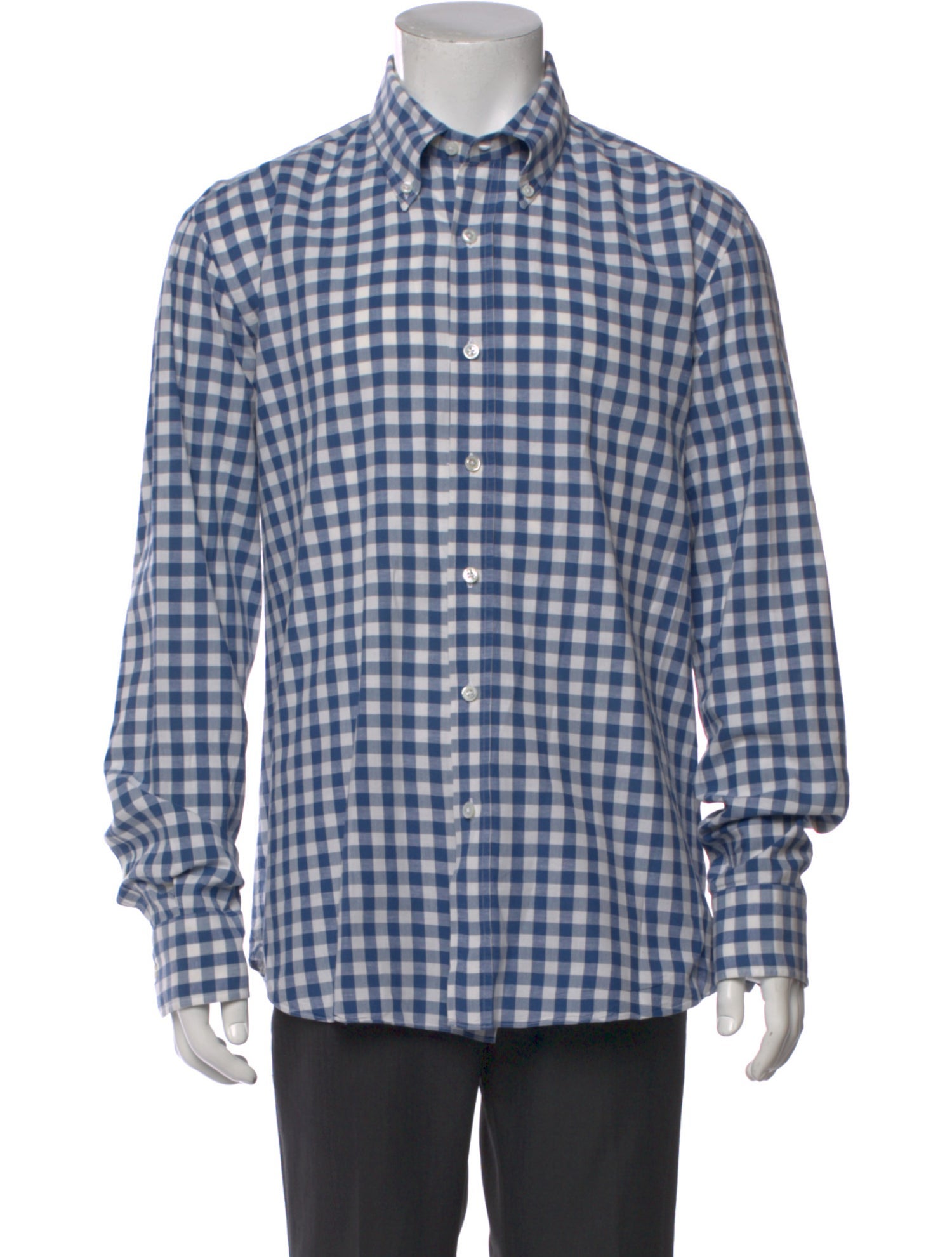 Salvatore Piccolo Plaid Print Long Sleeve Dress Shirt