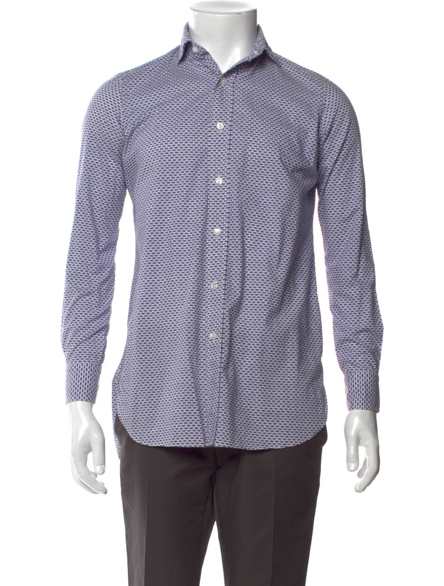 Salvatore Piccolo Plaid Print Long Sleeve Dress Shirt