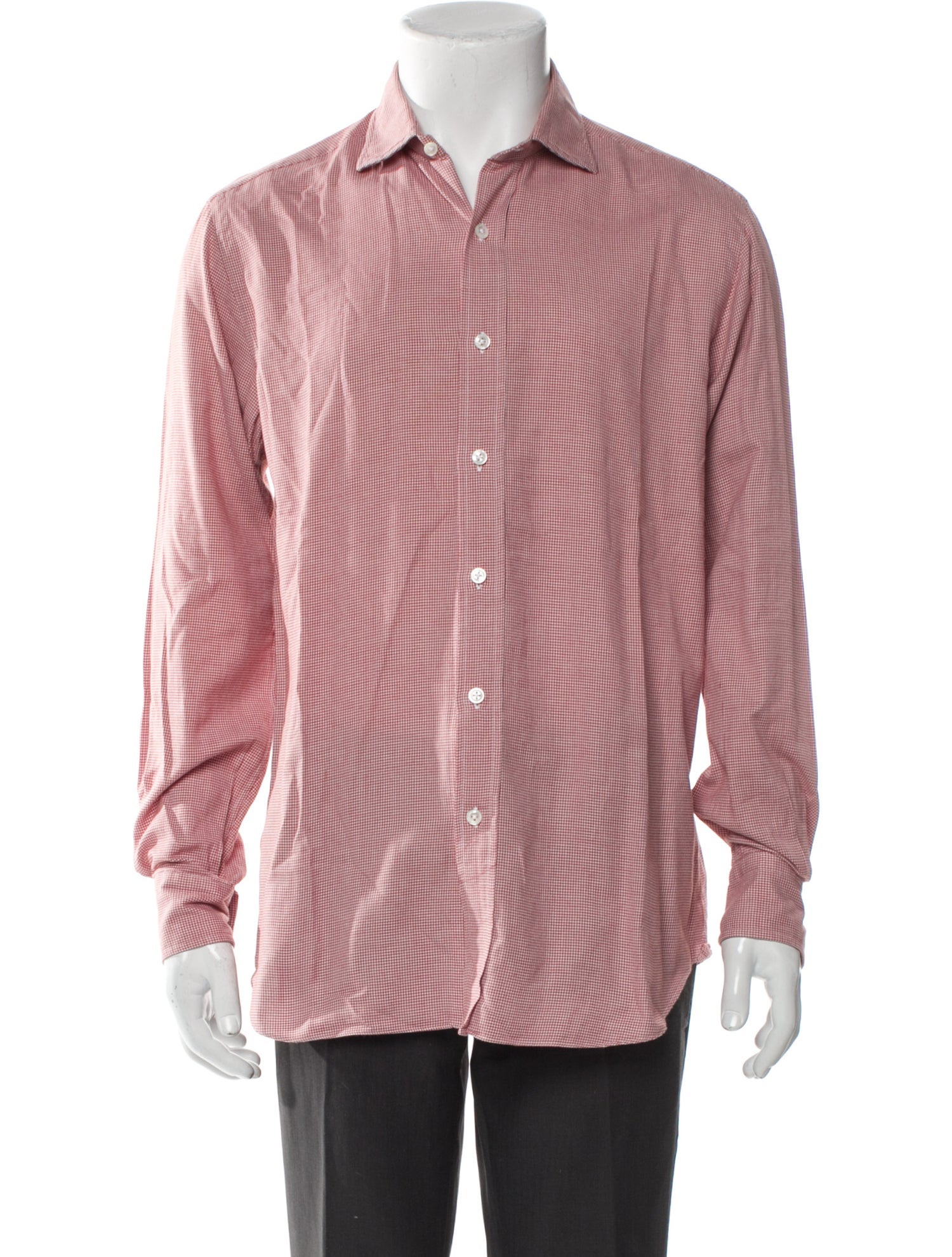 Salvatore Piccolo Plaid Print Long Sleeve Dress Shirt