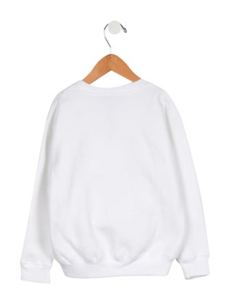 Paula Canovas Del Vas Girls Puff Flower Crewneck Sweatshirt