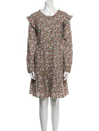 Pink Chicken Floral Print Knee-Length Dress