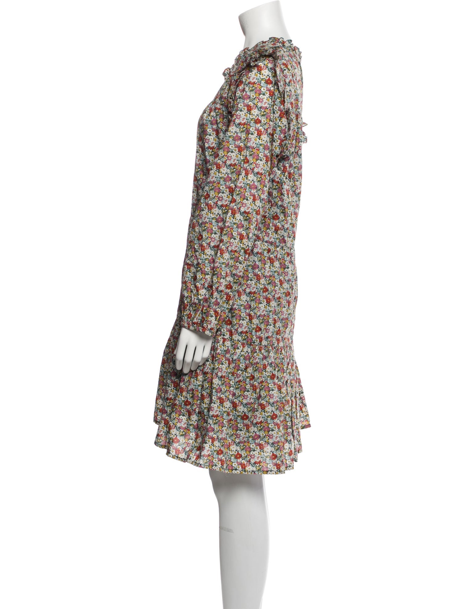 Pink Chicken Floral Print Knee-Length Dress