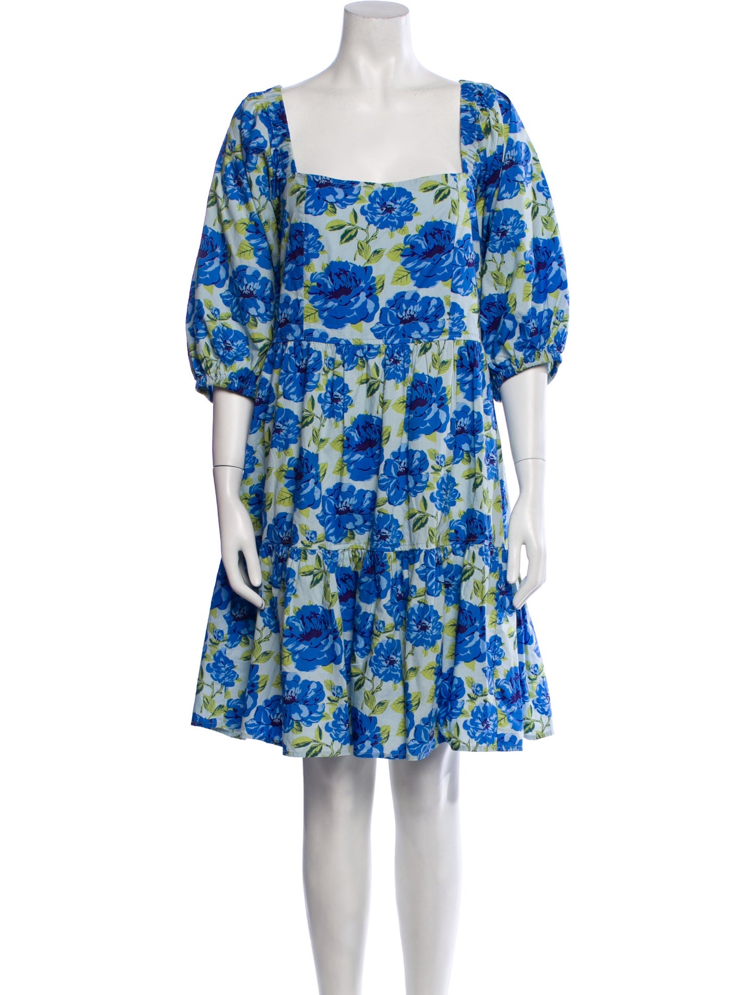 Pink Chicken Floral Print Knee-Length Dress