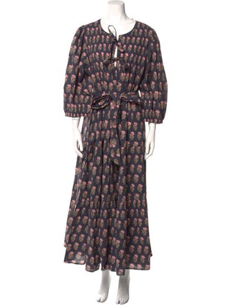 Pink Chicken Printed Long Dress