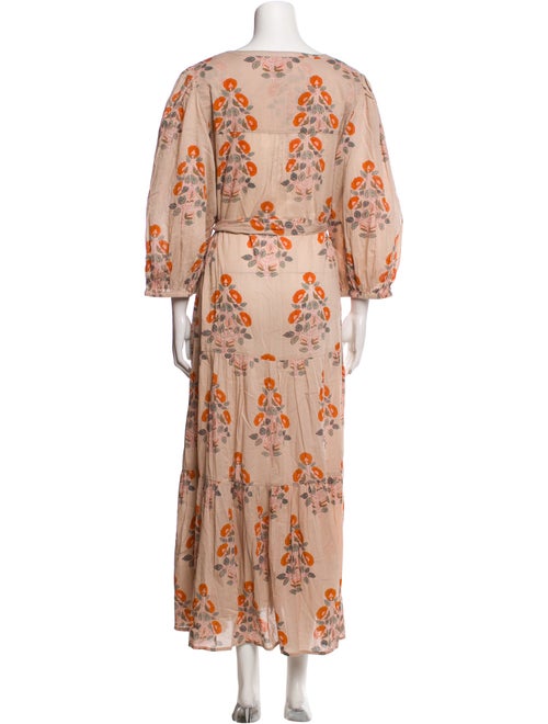 Pink Chicken Floral Print Long Dress