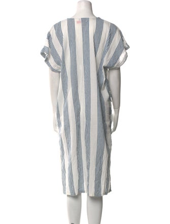 Pink Chicken Striped Midi Length Dress