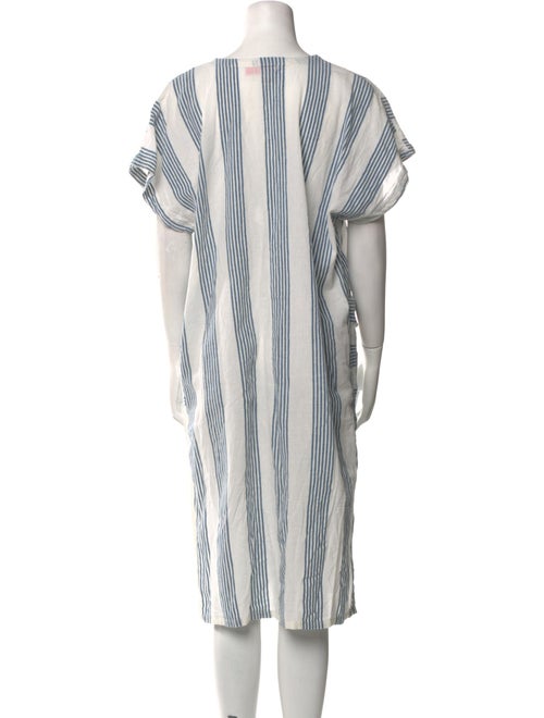 Pink Chicken Striped Midi Length Dress