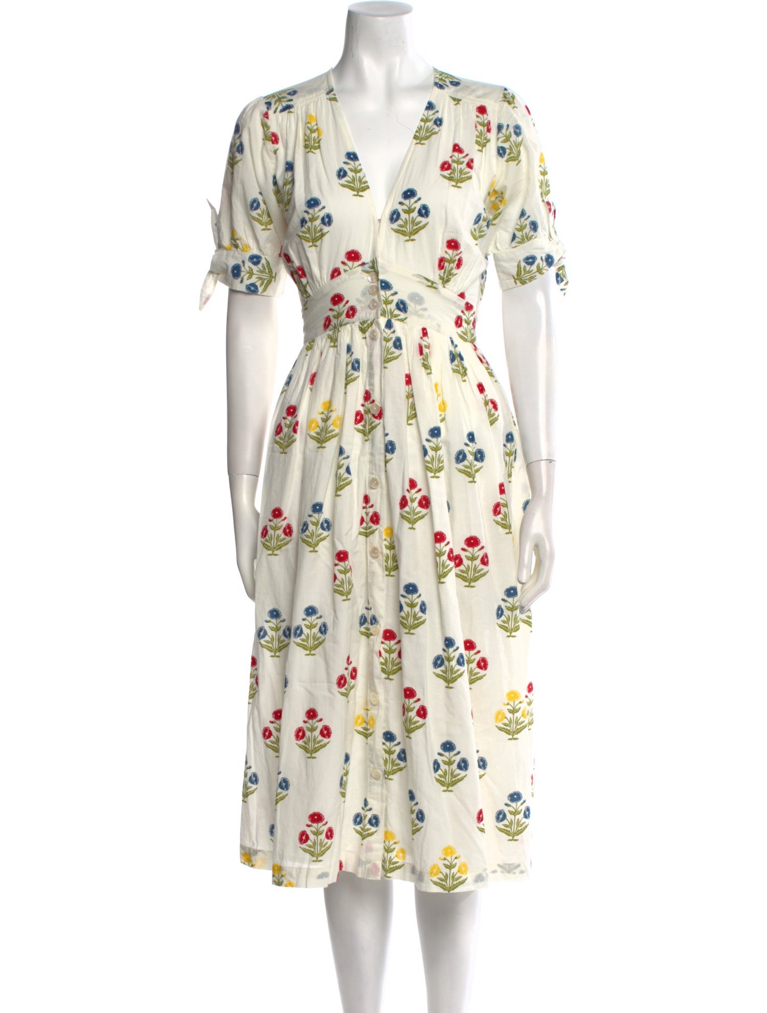 Pink Chicken Floral Print Midi Length Dress