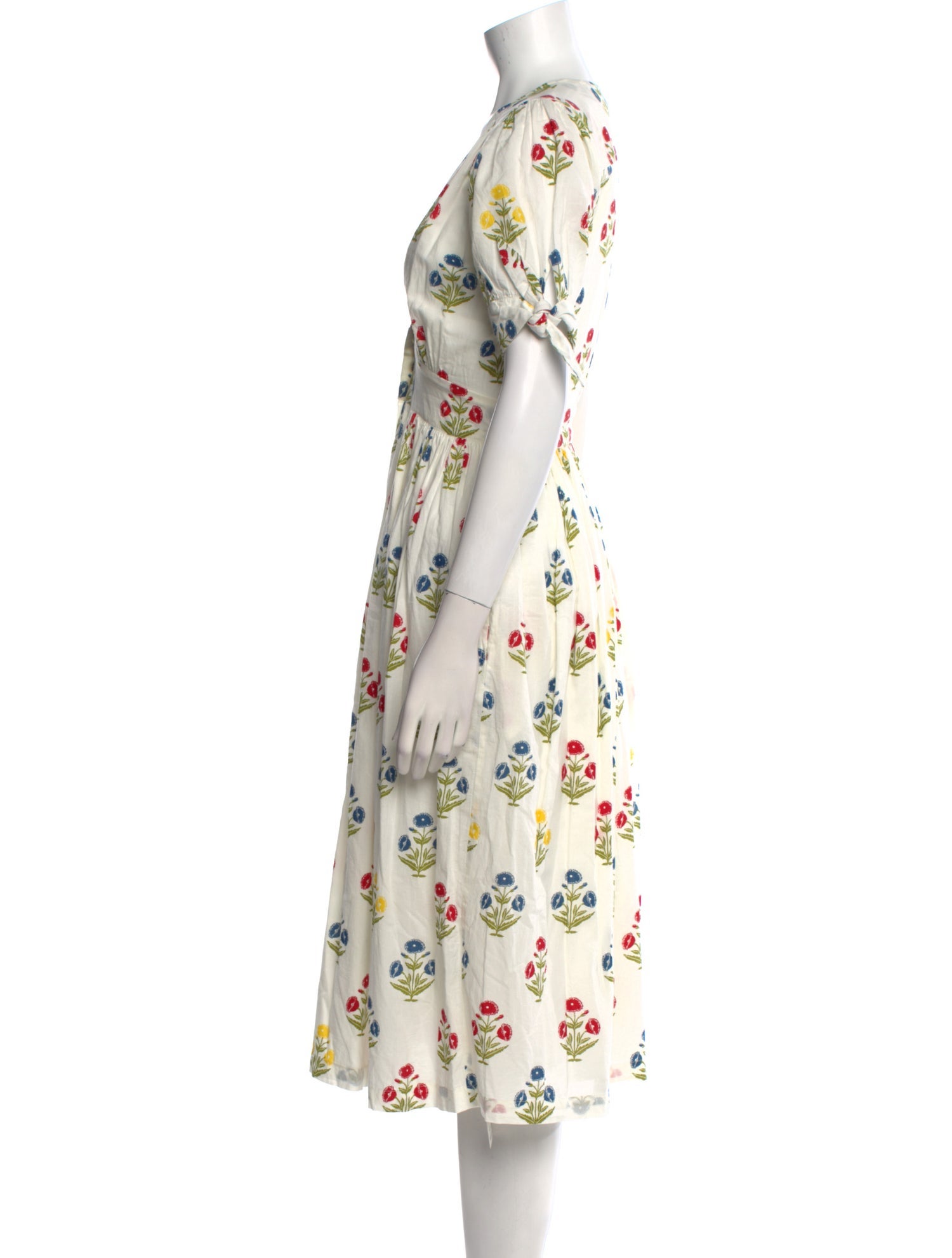 Pink Chicken Floral Print Midi Length Dress