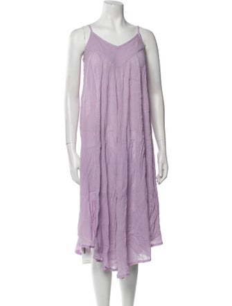 Pink Chicken V-Neck Midi Length Dress